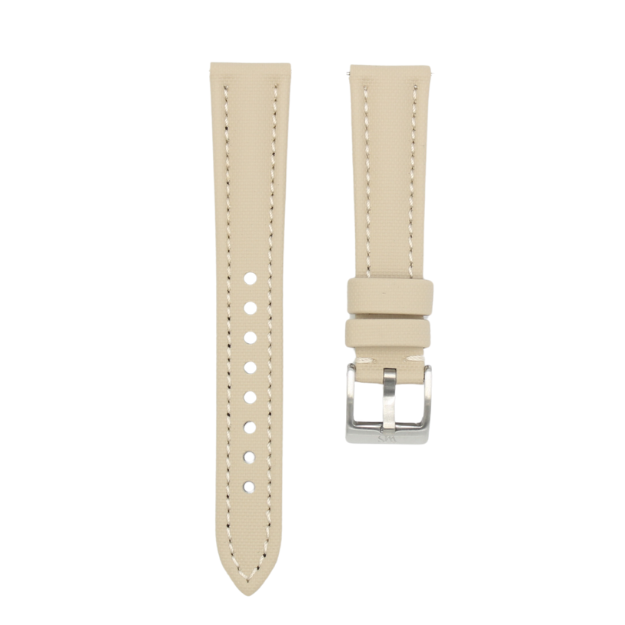 Beige - Sailcloth Watch Strap For Longines Elegant Collection