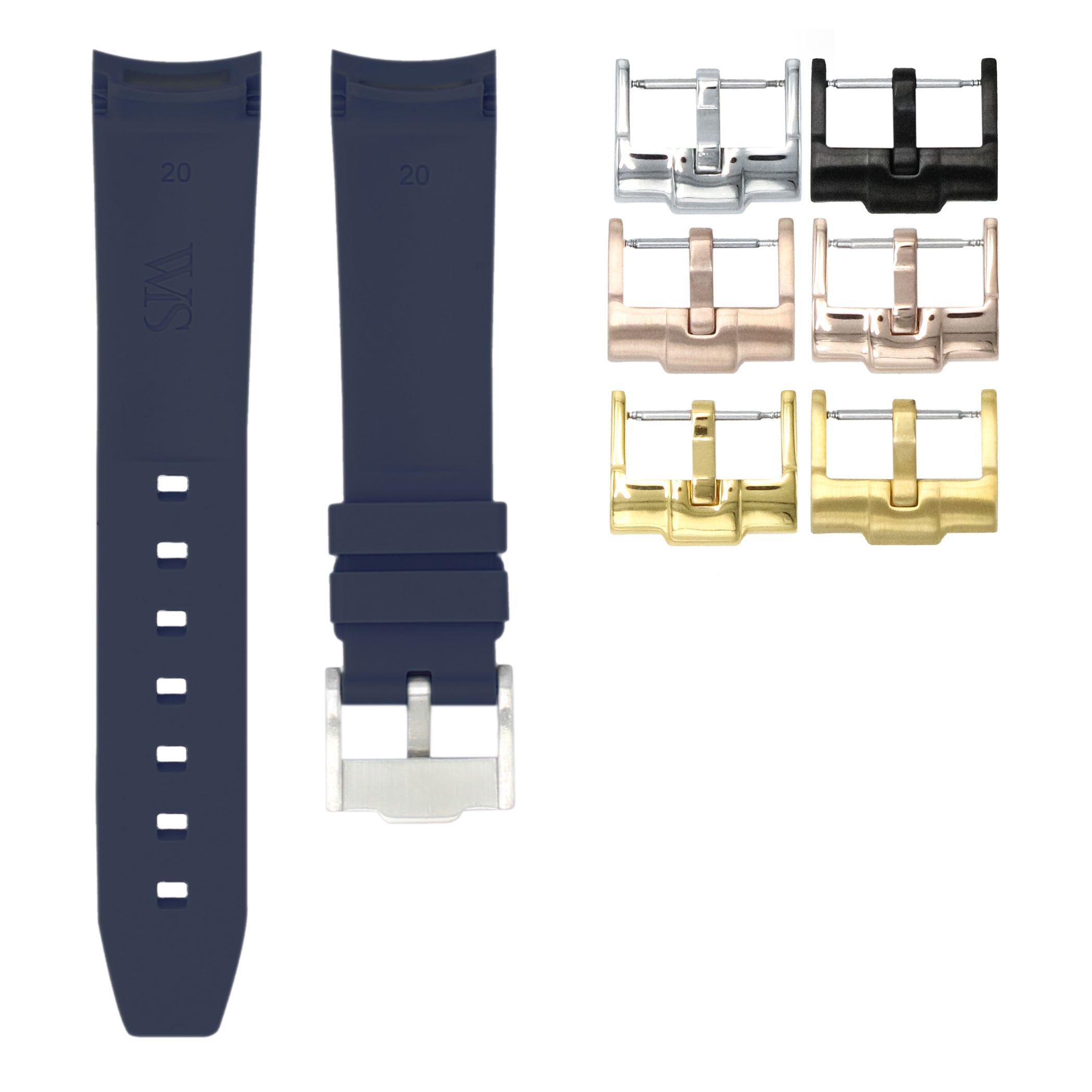 Marine Blue - Rubber Watch Strap For Rolex Oyster Perpetual