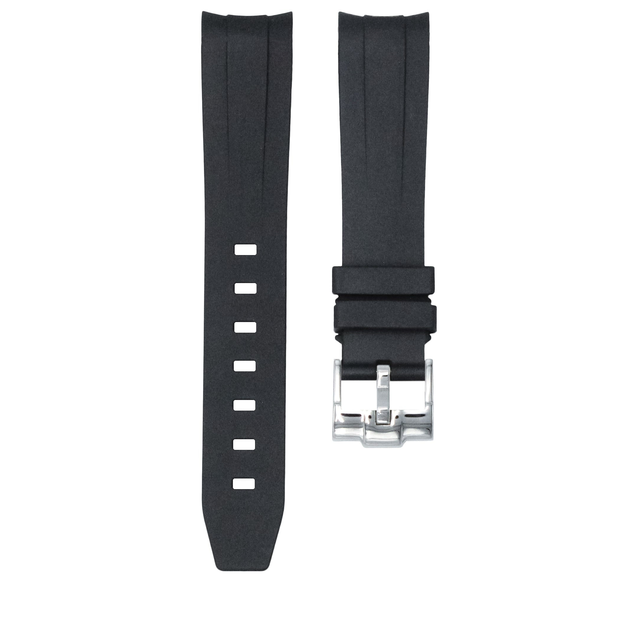 Tuxedo Black - Rubber Strap For Rolex Yacht-Master