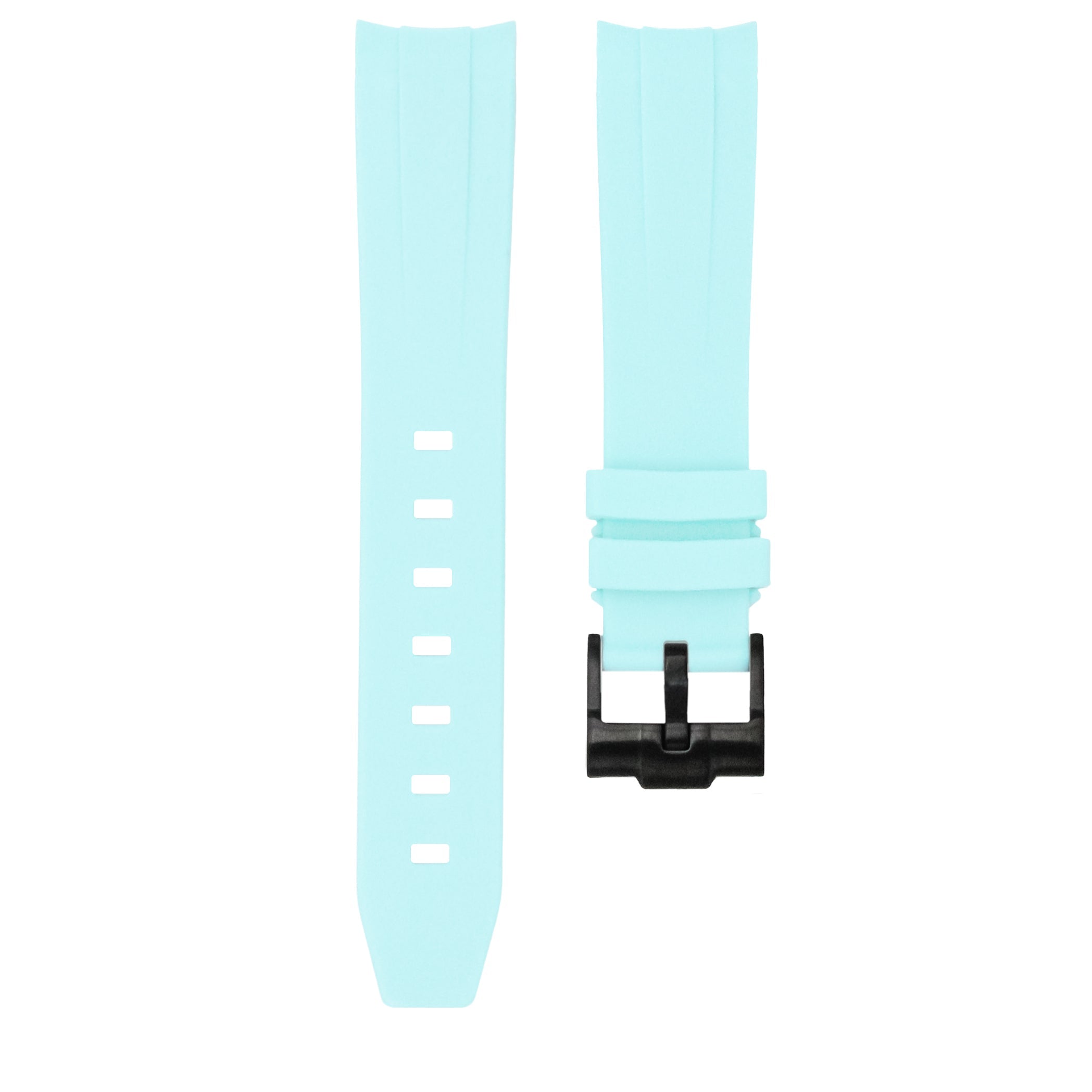 Glacier Blue - Rubber Watch Strap For Omega Seamaster