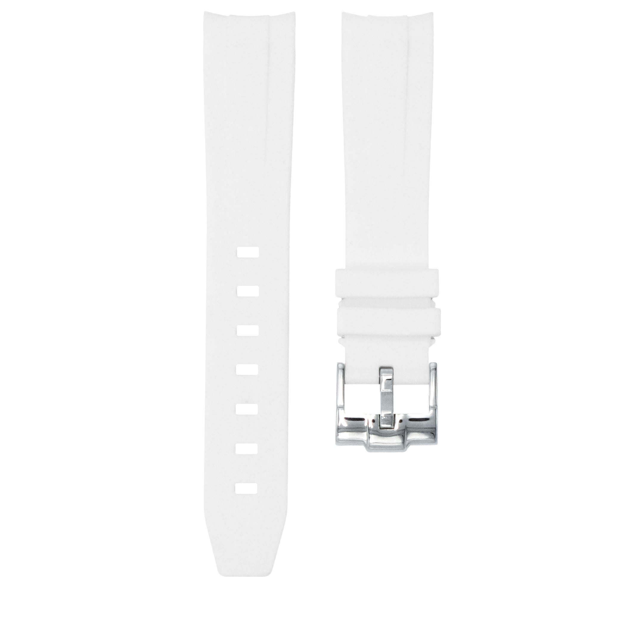 Polar White - Rubber Watch Strap For Omega Seamaster