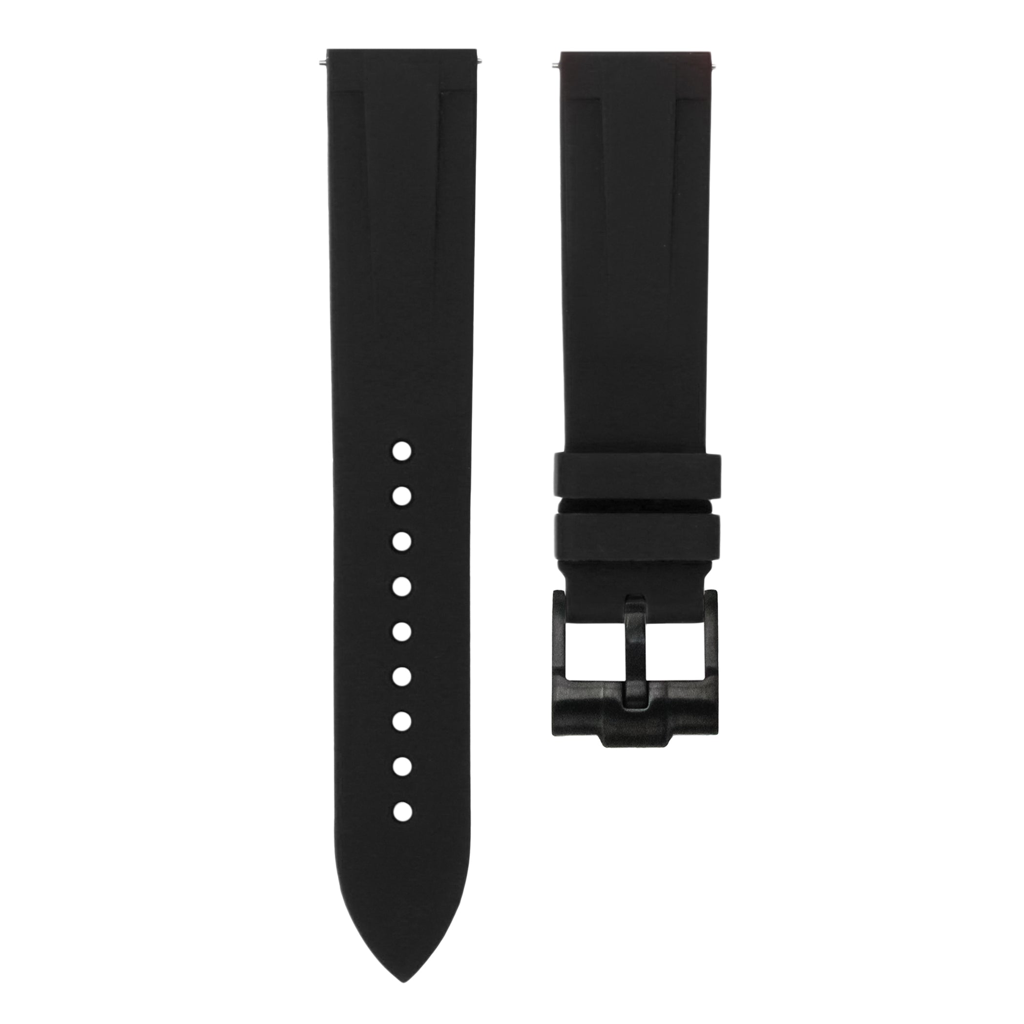 Tuxedo Black - Quick Release Rubber Strap For Zenith Pilot