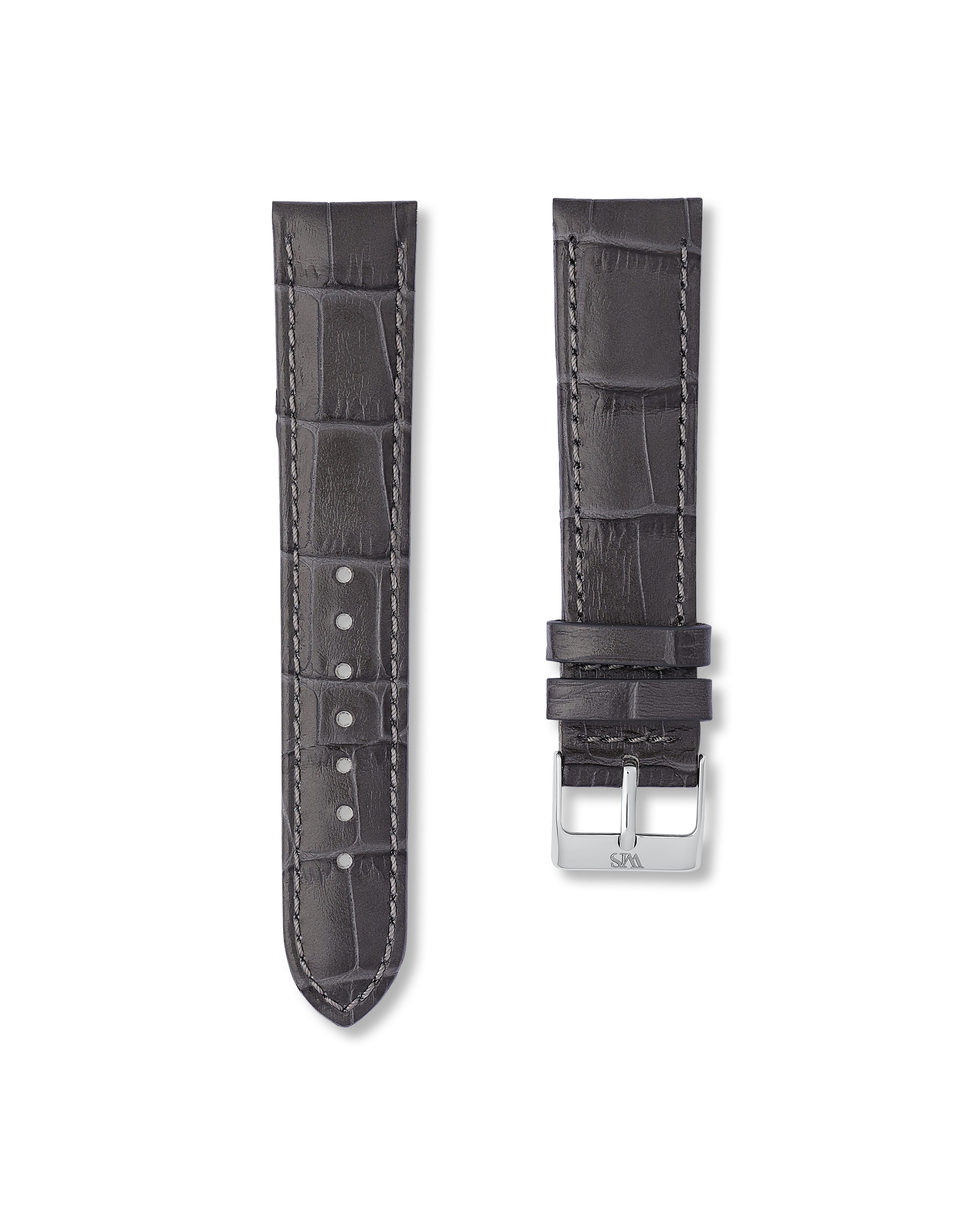 Charcoal Grey Alligator Leather Watch Strap For Omega Speedmaster