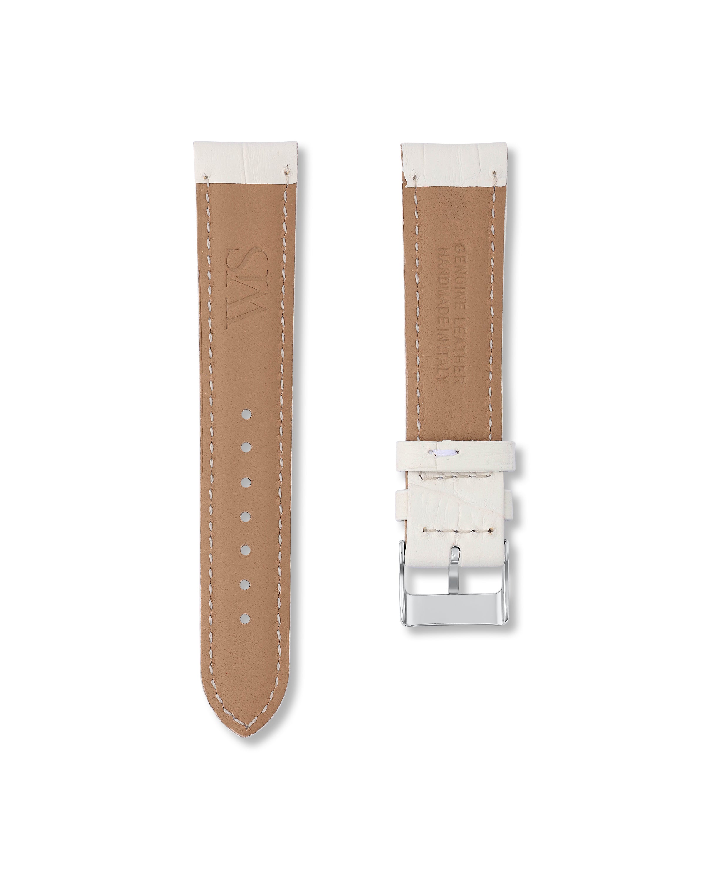 Ivory White Alligator Leather Watch Strap For Omega Speedmaster