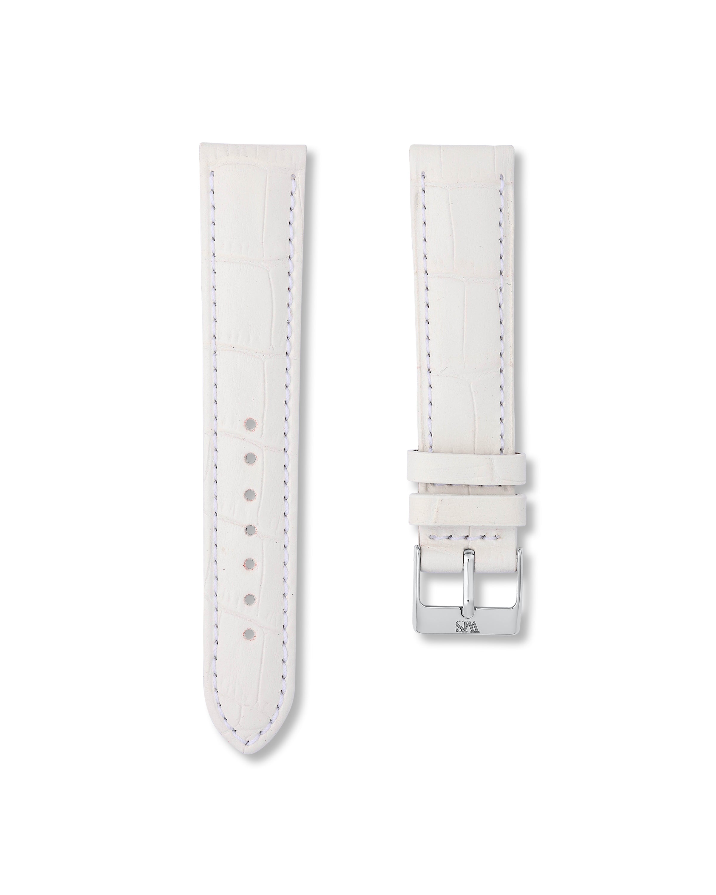 Ivory White Alligator Leather Watch Strap For Omega Speedmaster