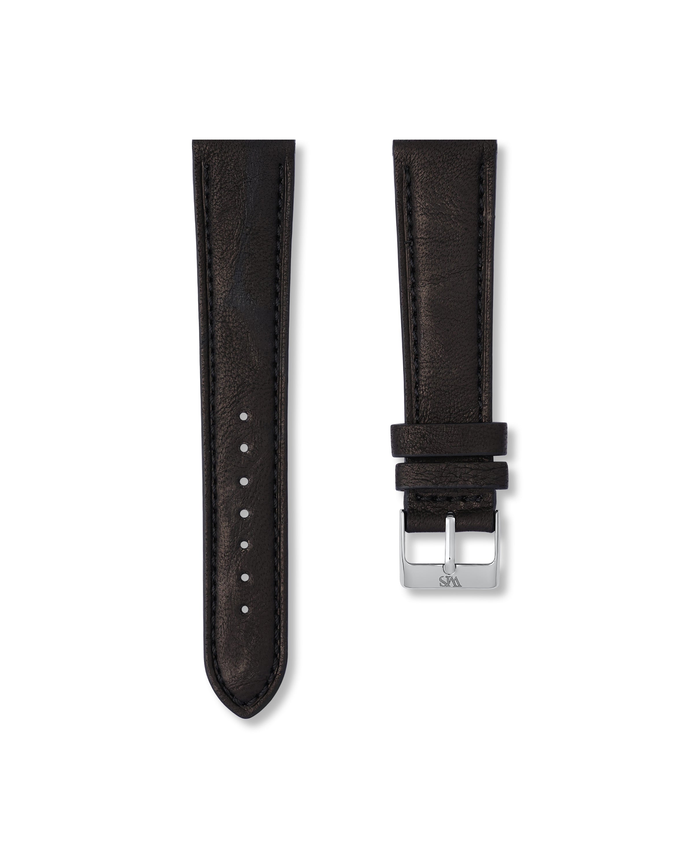 20MM/21MM Tuxedo Black Italian Calf Leather Watch Strap | WISSTRAPS