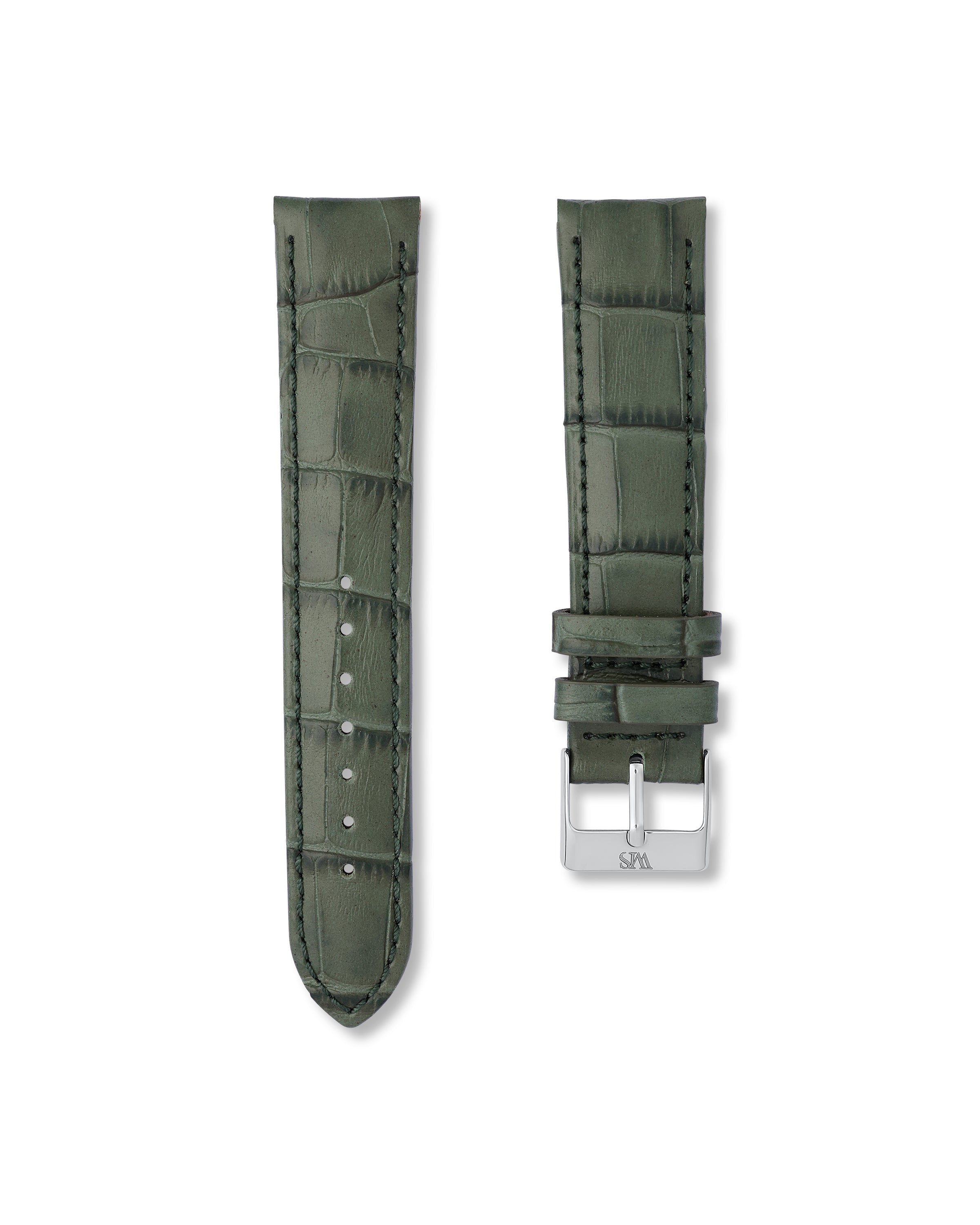 Emerald Green Italian Alligator Leather Watch Strap 21mm – WIS STRAPS Emerald Green Italian Alligator Leather Watch Strap 21mm – WIS STRAPS