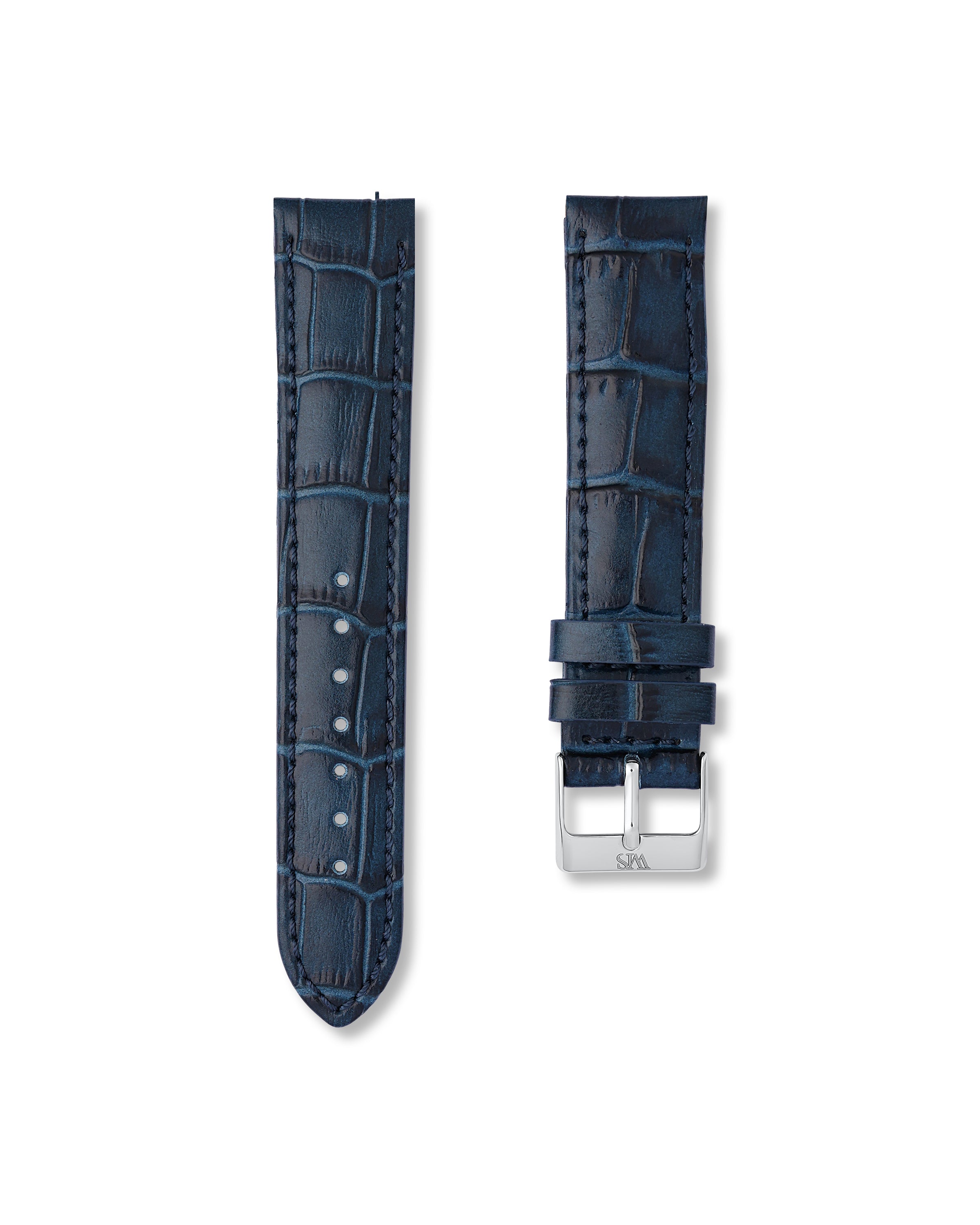 20MM Midnight Blue Alligator Leather Watch Band | WISSTRAPS