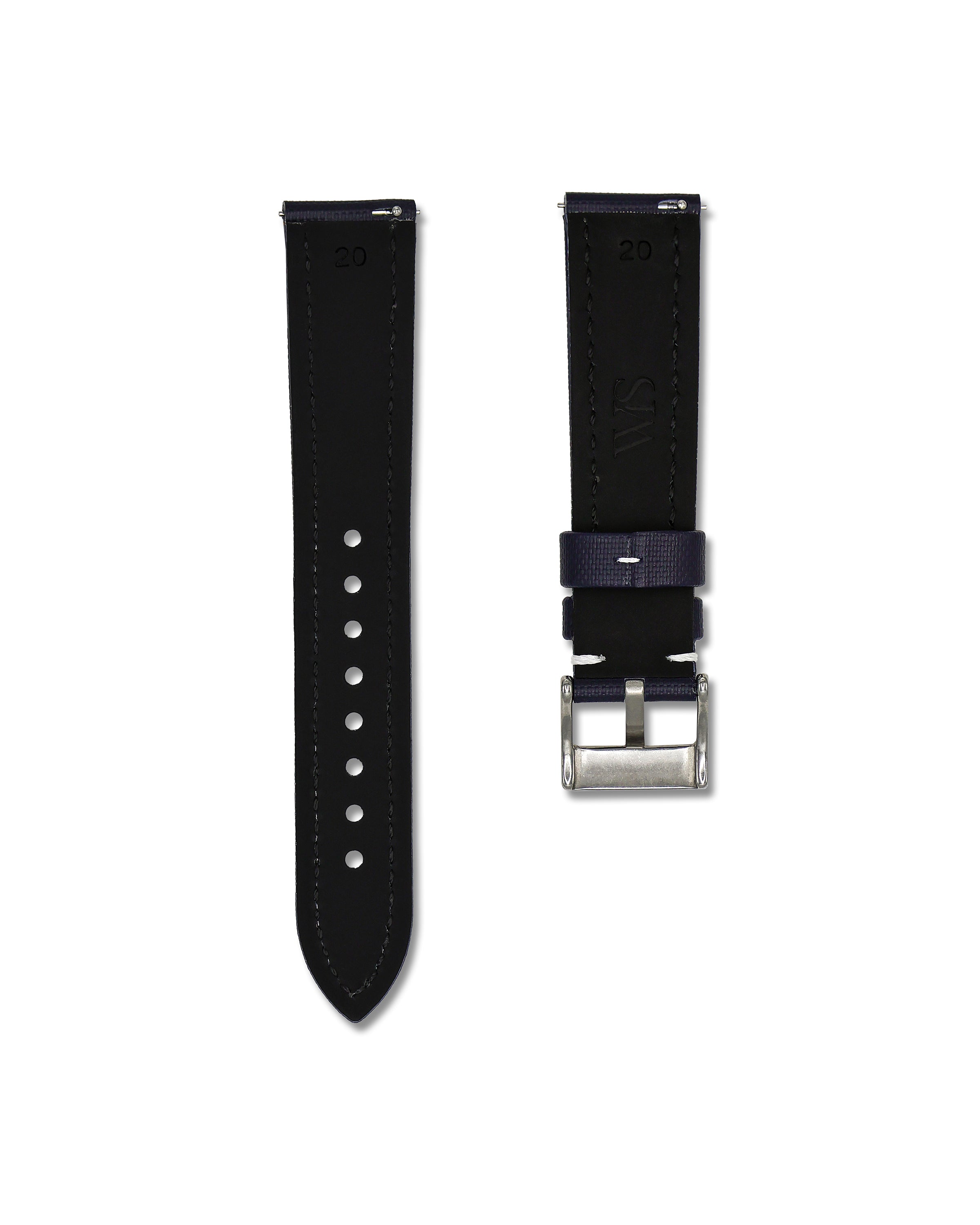 Blue with White Stitching Sailcloth Quick Release Watch Straps | WIS Straps