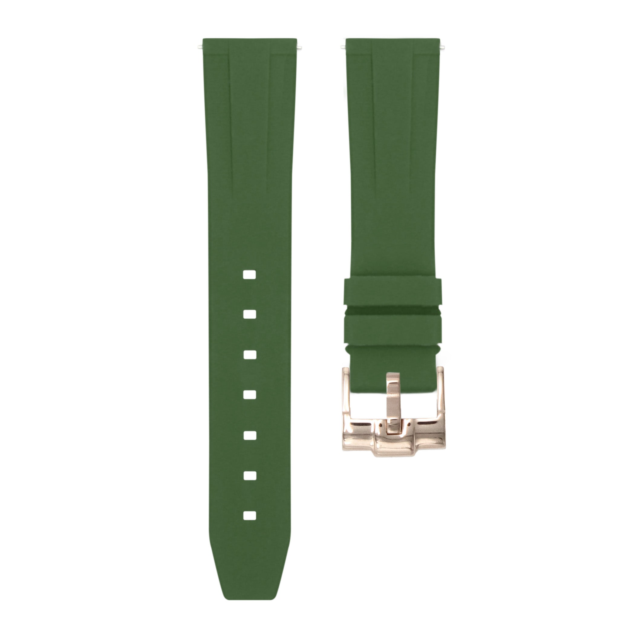 Correa de caucho de liberación rápida para Omega Seamaster, color verde bosque.
