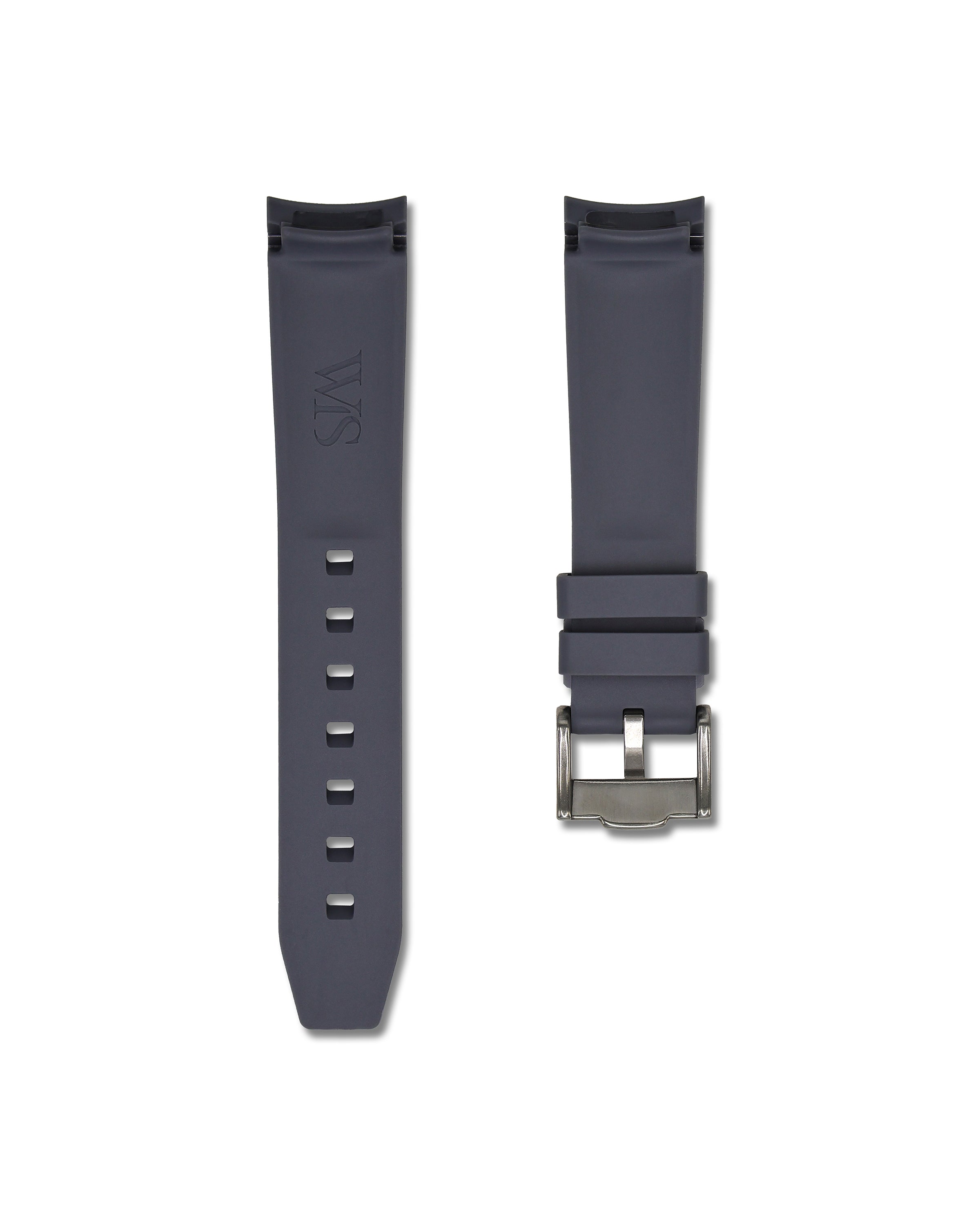 20mm Grey Rubber Integrated Watch Band | WIS Watch Straps