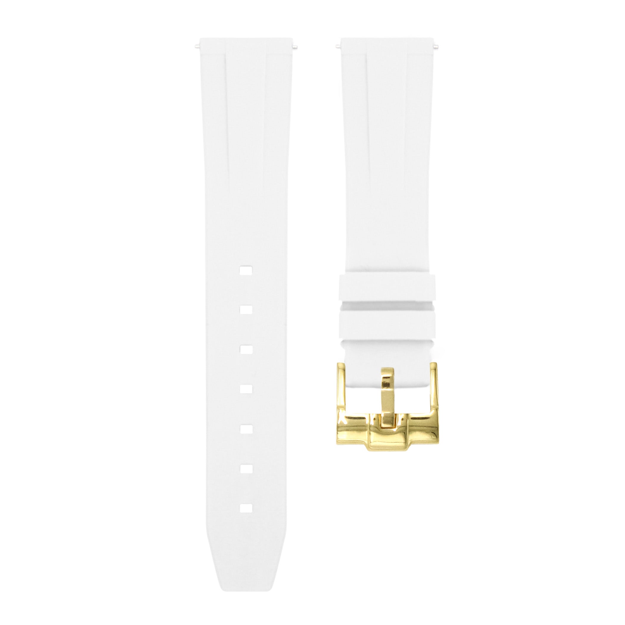 Polar White - Quick Release Rubber Watch Strap For Omega Seamaster