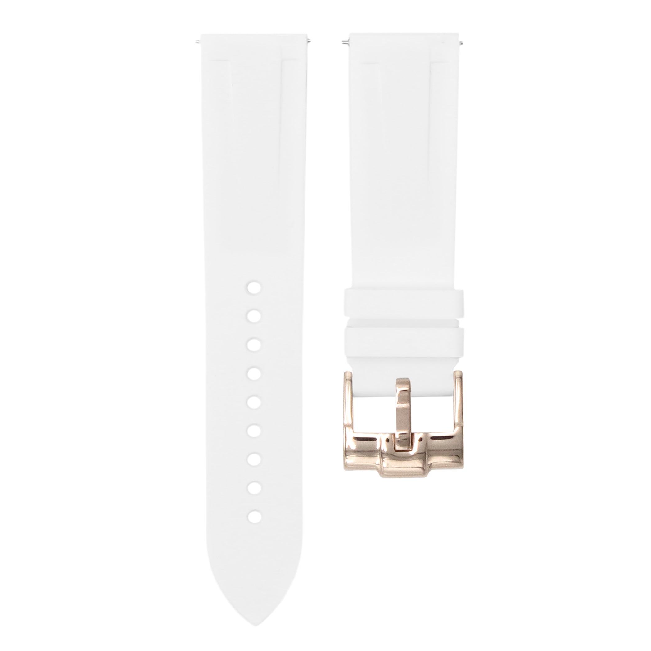 Polar White - Quick Release Rubber Watch Strap For Tudor Black Bay Chronograph