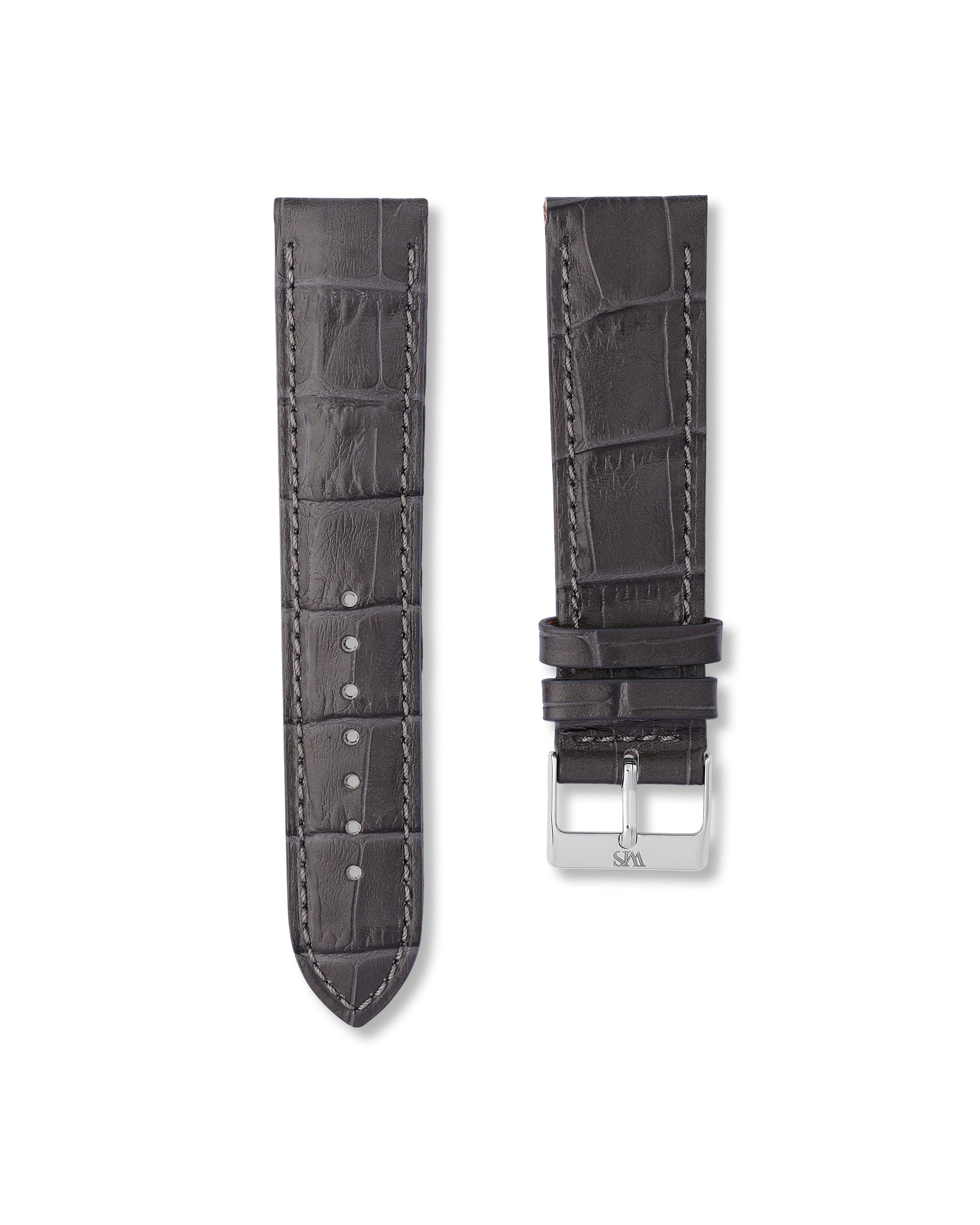 Charcoal Grey Alligator Leather Watch Strap For TAG Heuer Monaco