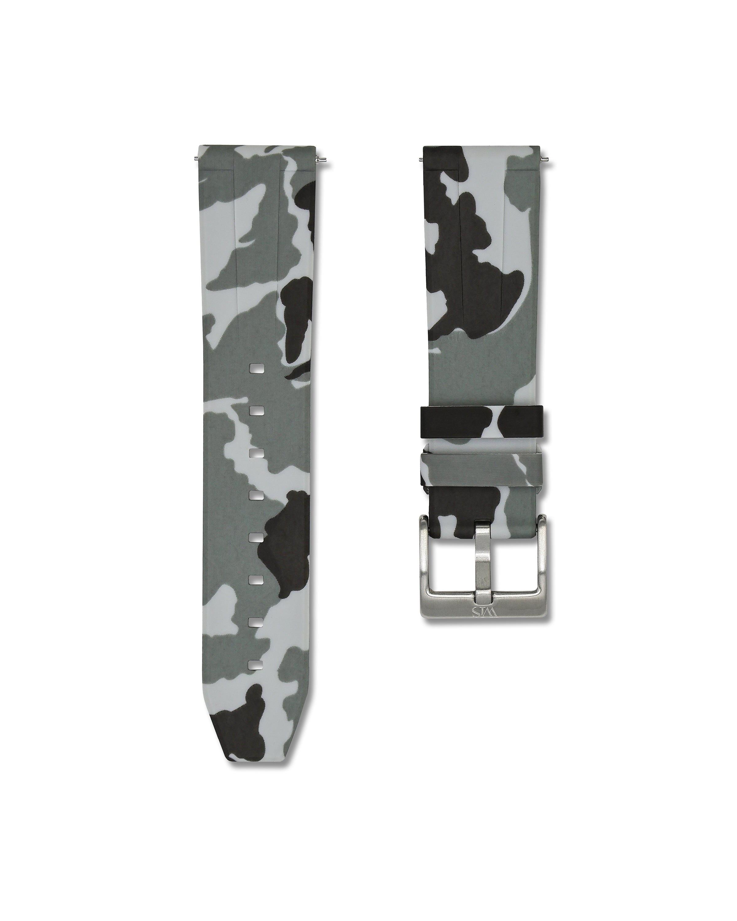 22mm Arctic Camo Rubber Quick Release Watch Strap | WIS Straps