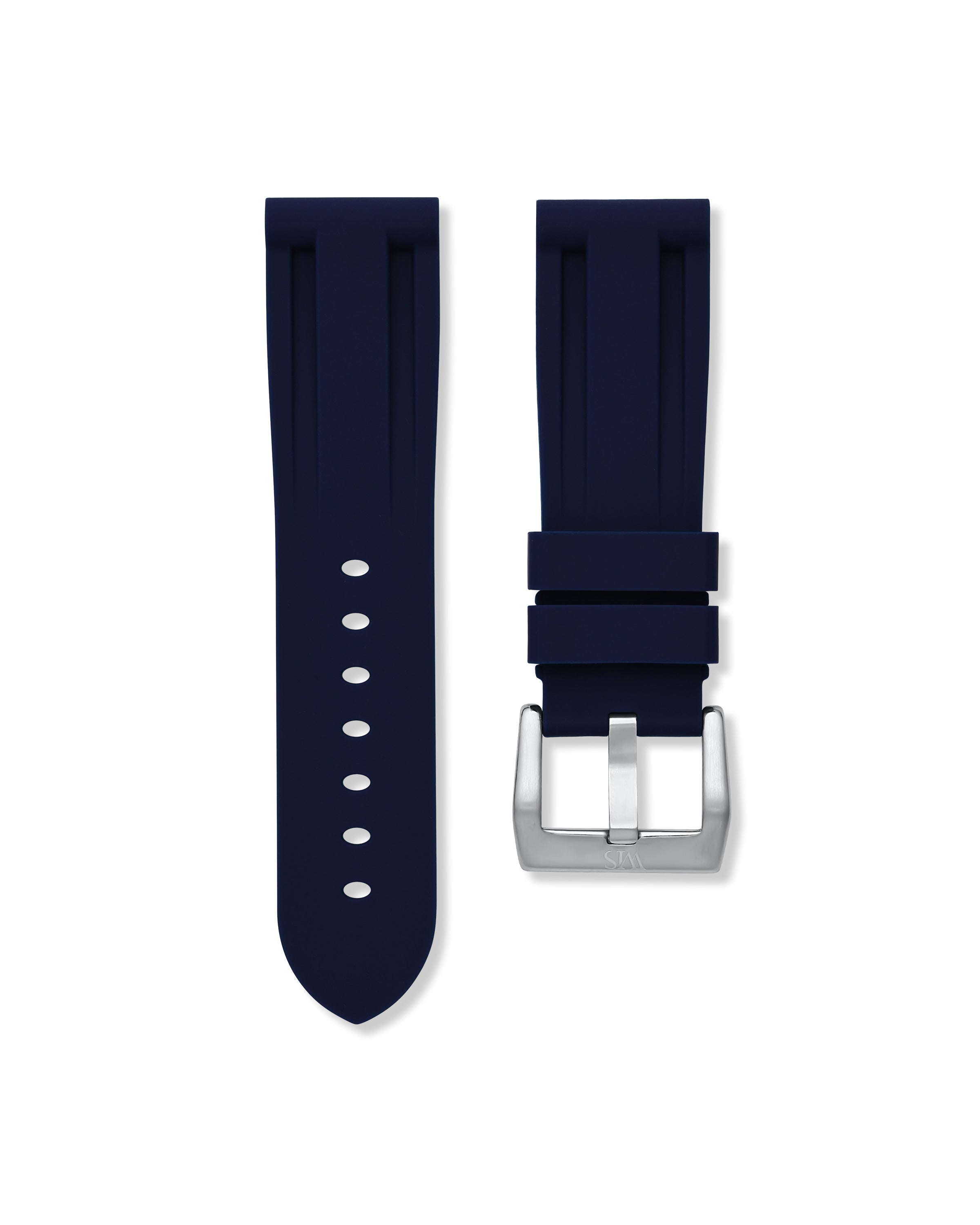 22mm Blue Rubber Watch Strap | WIS Watch Straps