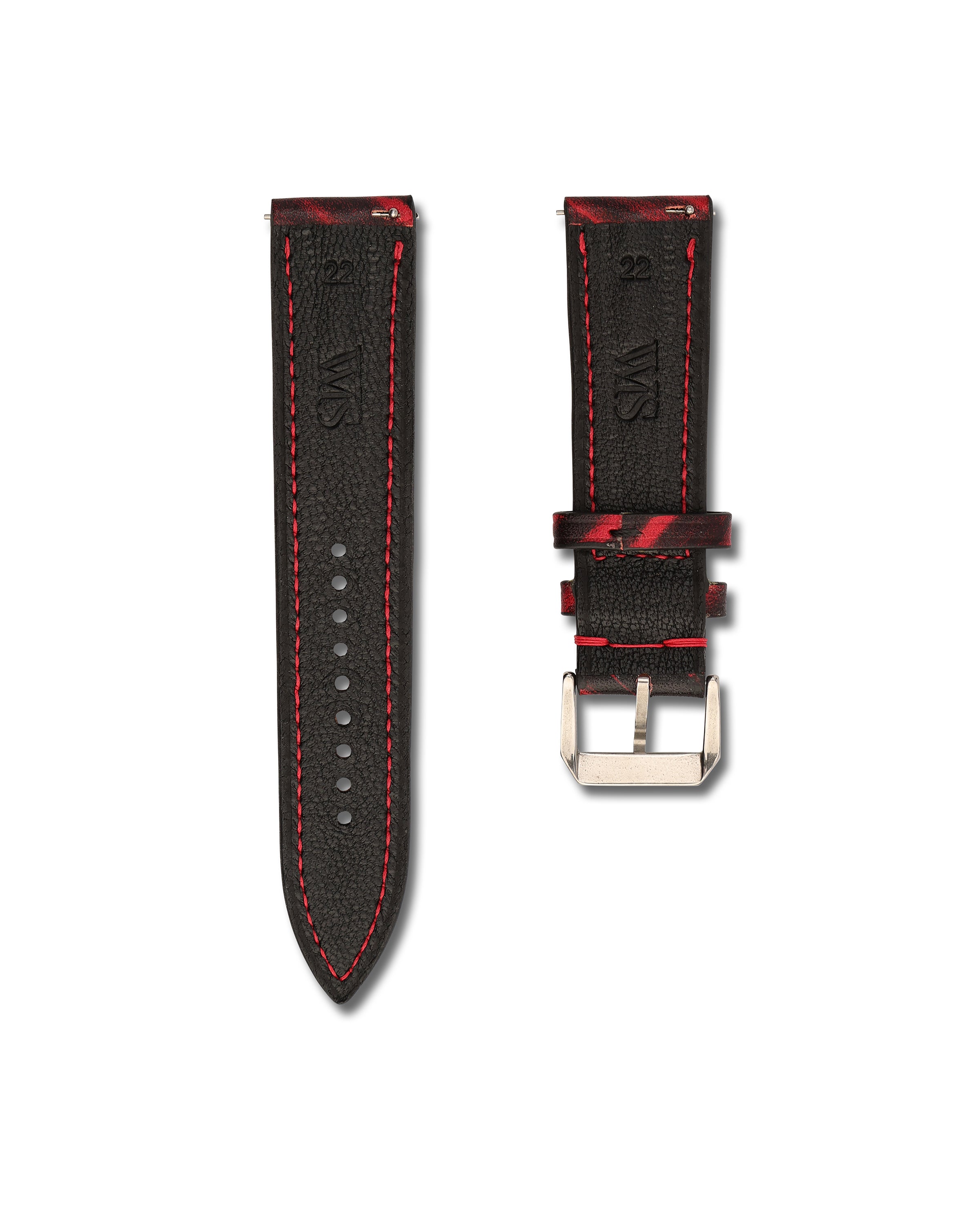 22mm Crimson Brushed Back
