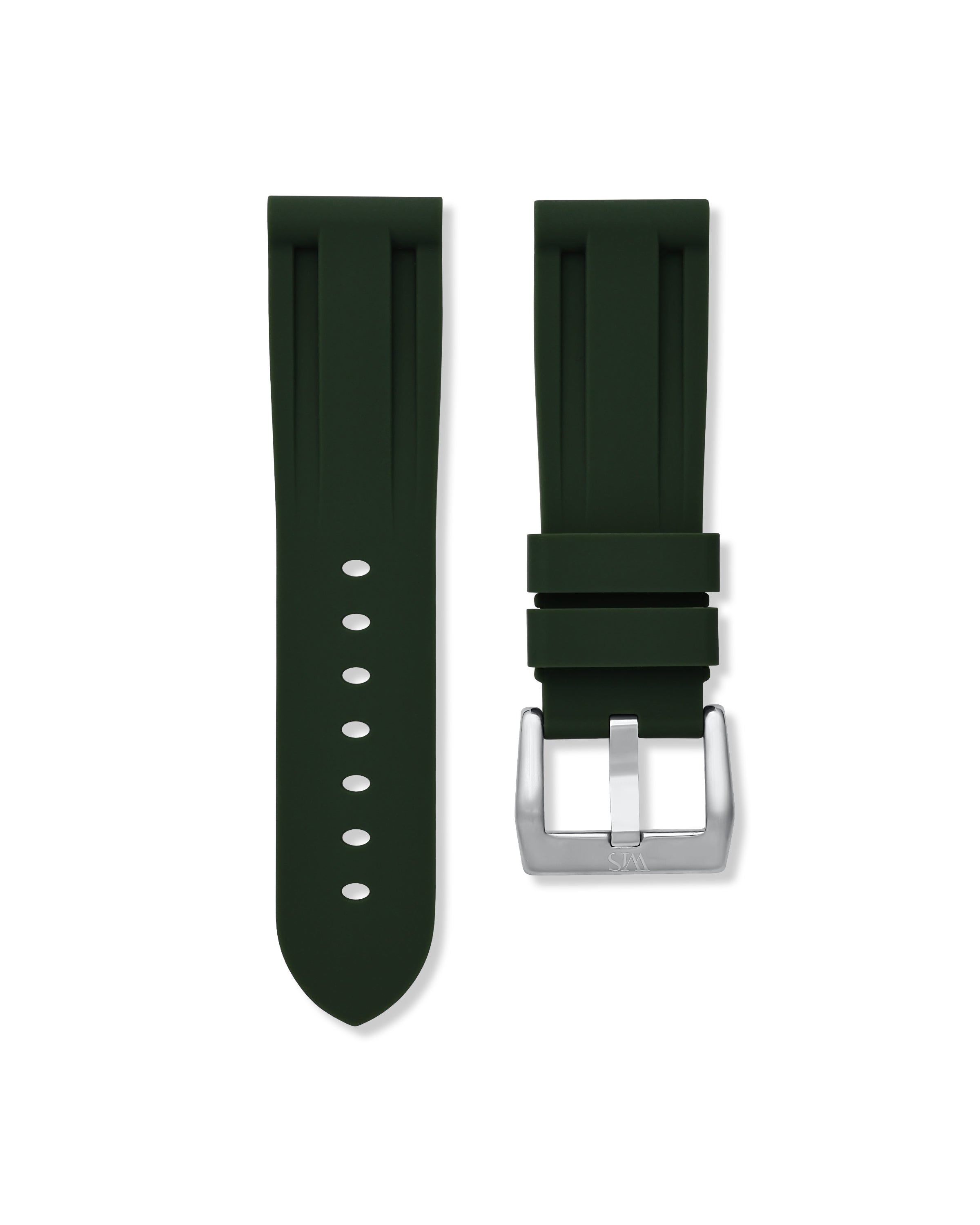 22mm Green Rubber Watch Strap | WIS Watch Straps