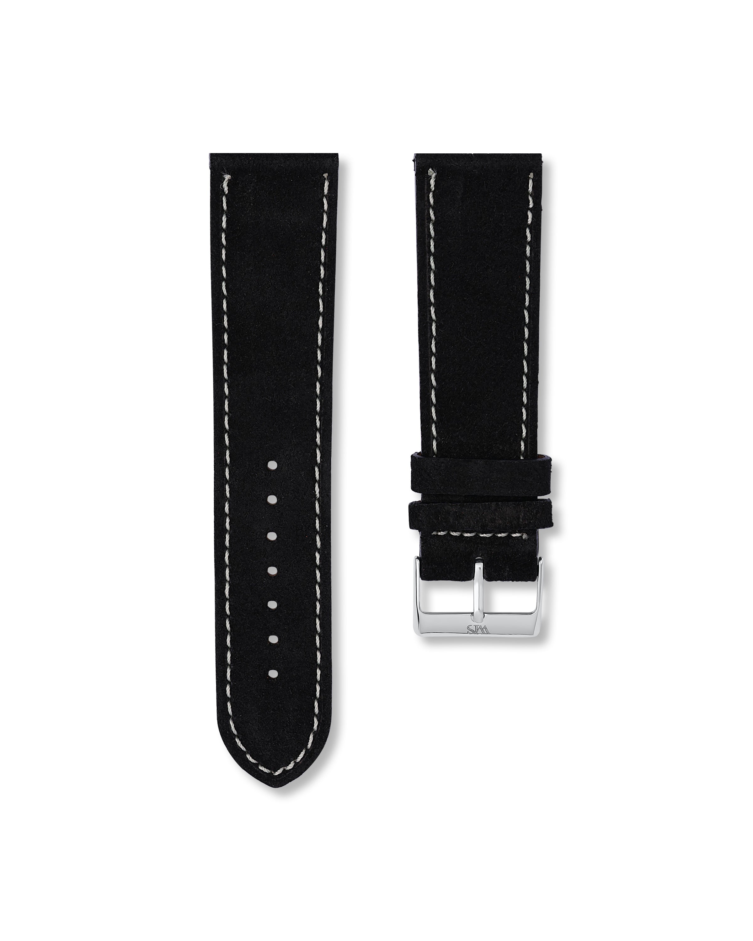 Tuxedo Black Suede Leather Watch Strap For Breitling Bentley Motors T