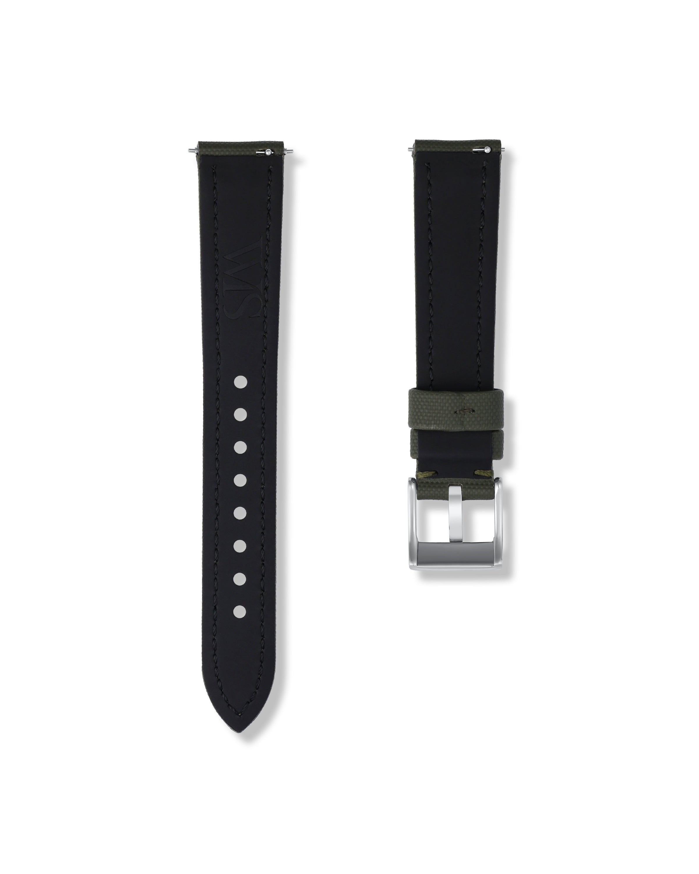 Army Green Sailcloth Watch Strap 18mm | WISSTRAPS