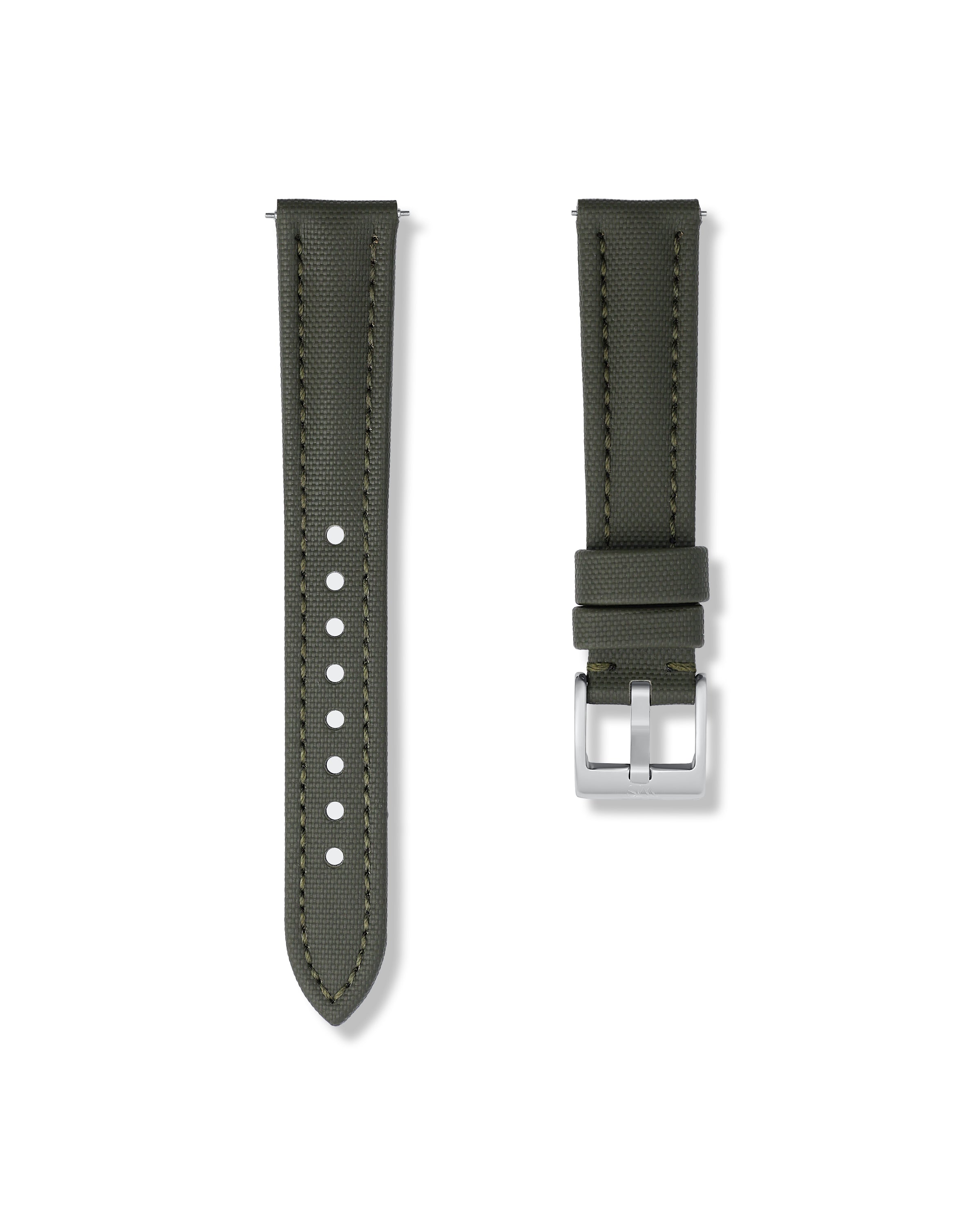 Army Green Sailcloth Watch Strap 18mm | WISSTRAPS