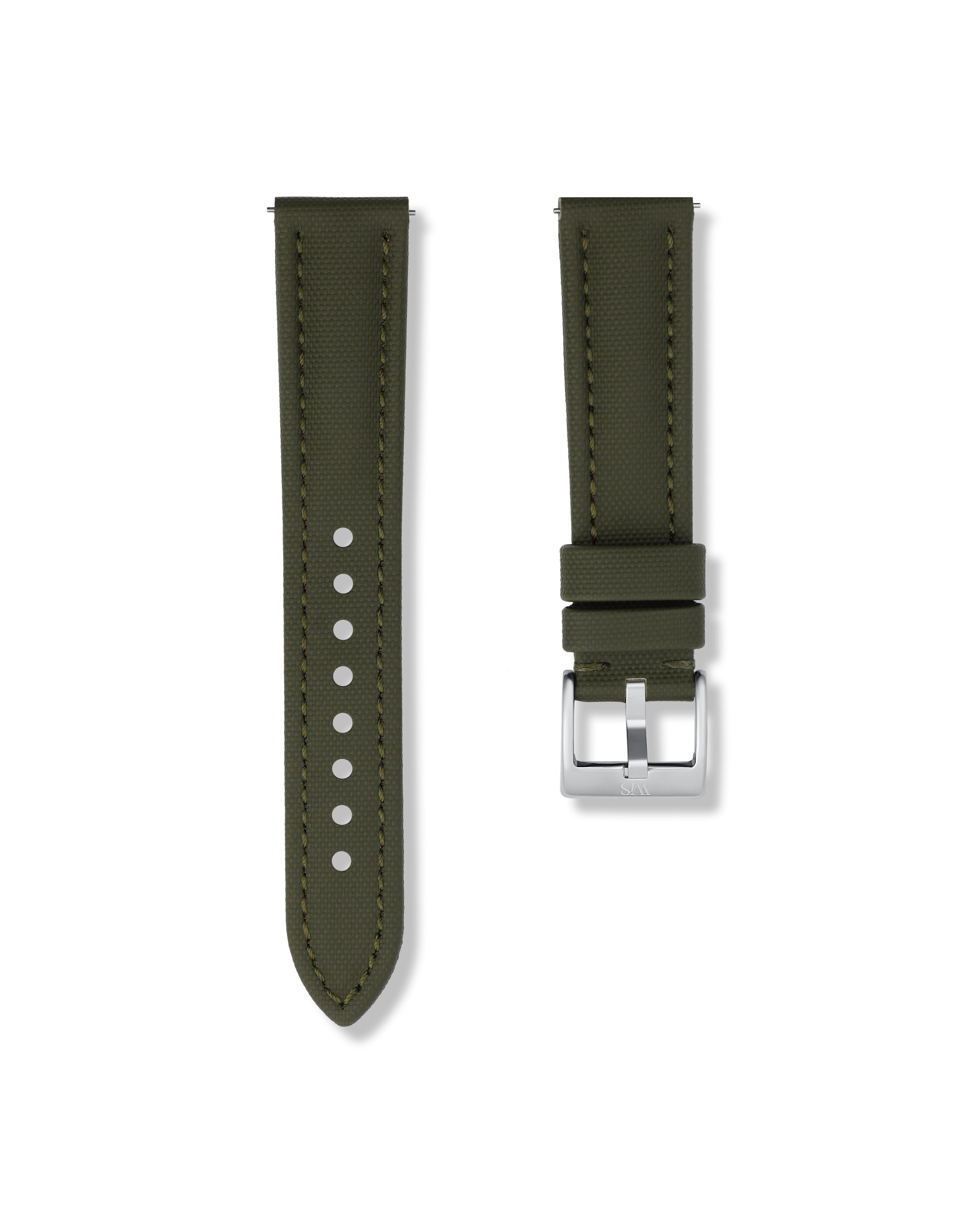 Army Green Sailcloth Watch Strap 20mm | WISSTRAPS