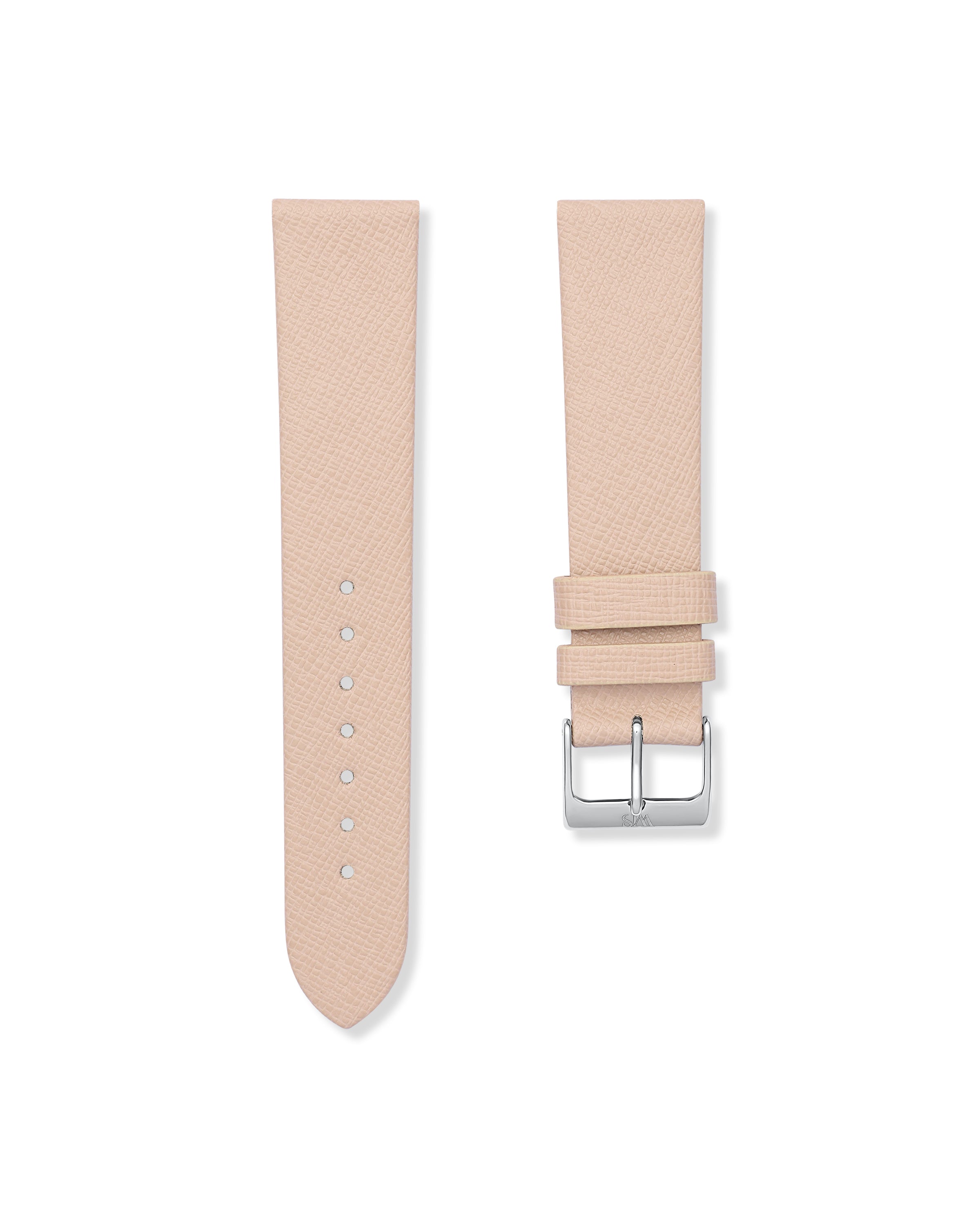 Beige Saffiano Leather Watch Strap 20mm | WIS Straps Watch Bands