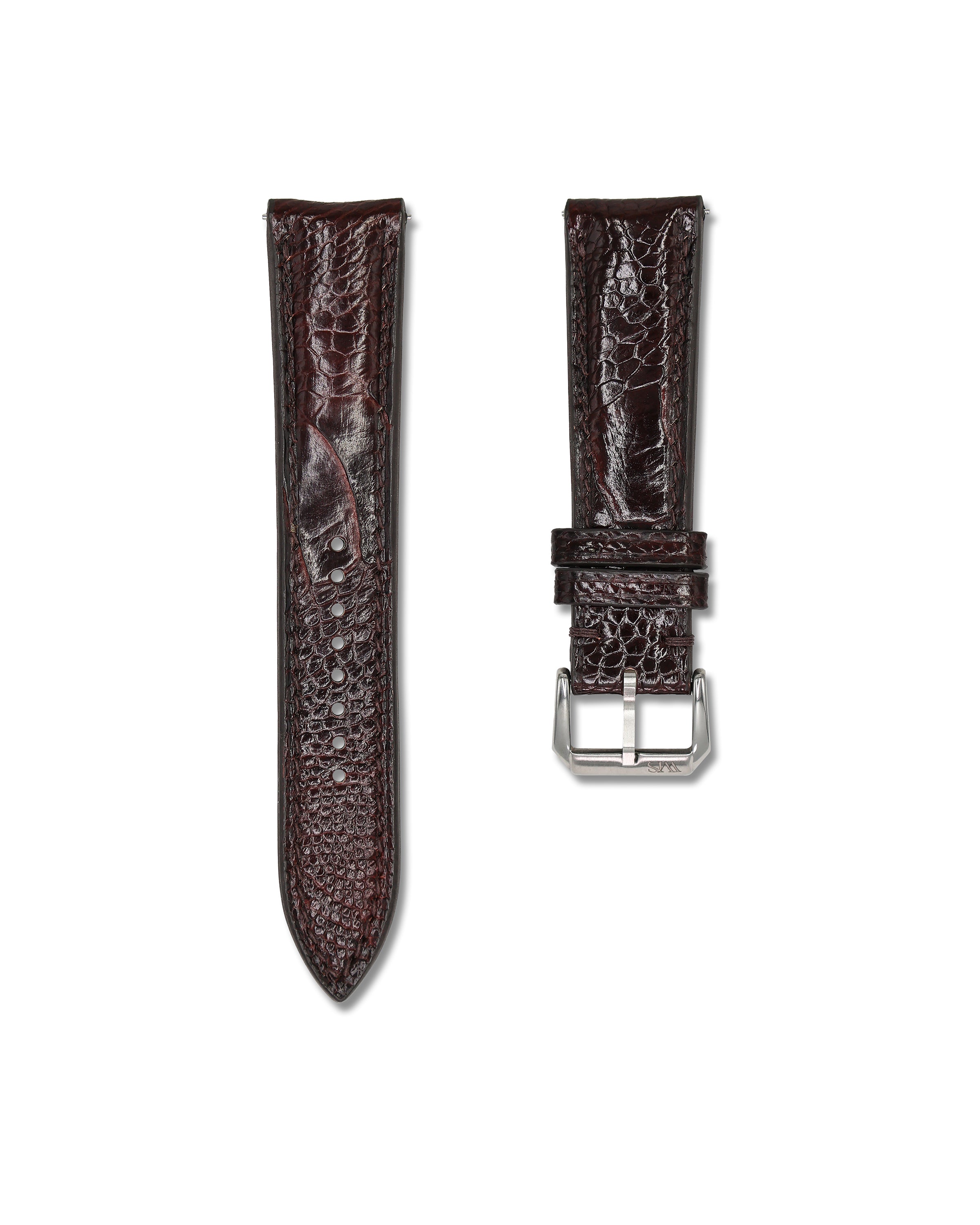 Brown Ostrich Shin Leather Bespoke Handmade Watch Band | WIS Watch Straps