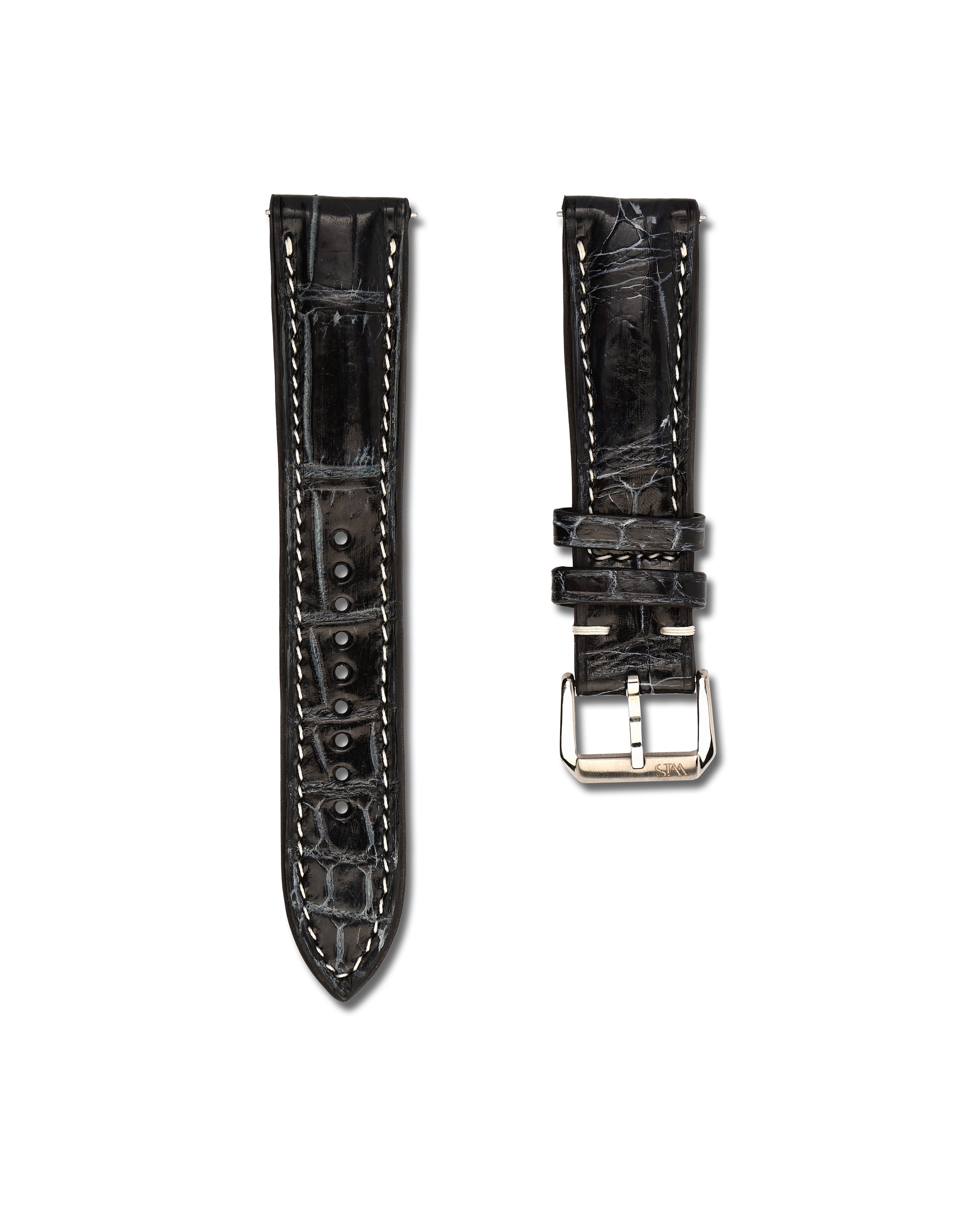 Black Alligator Leather Watch Strap | WIS