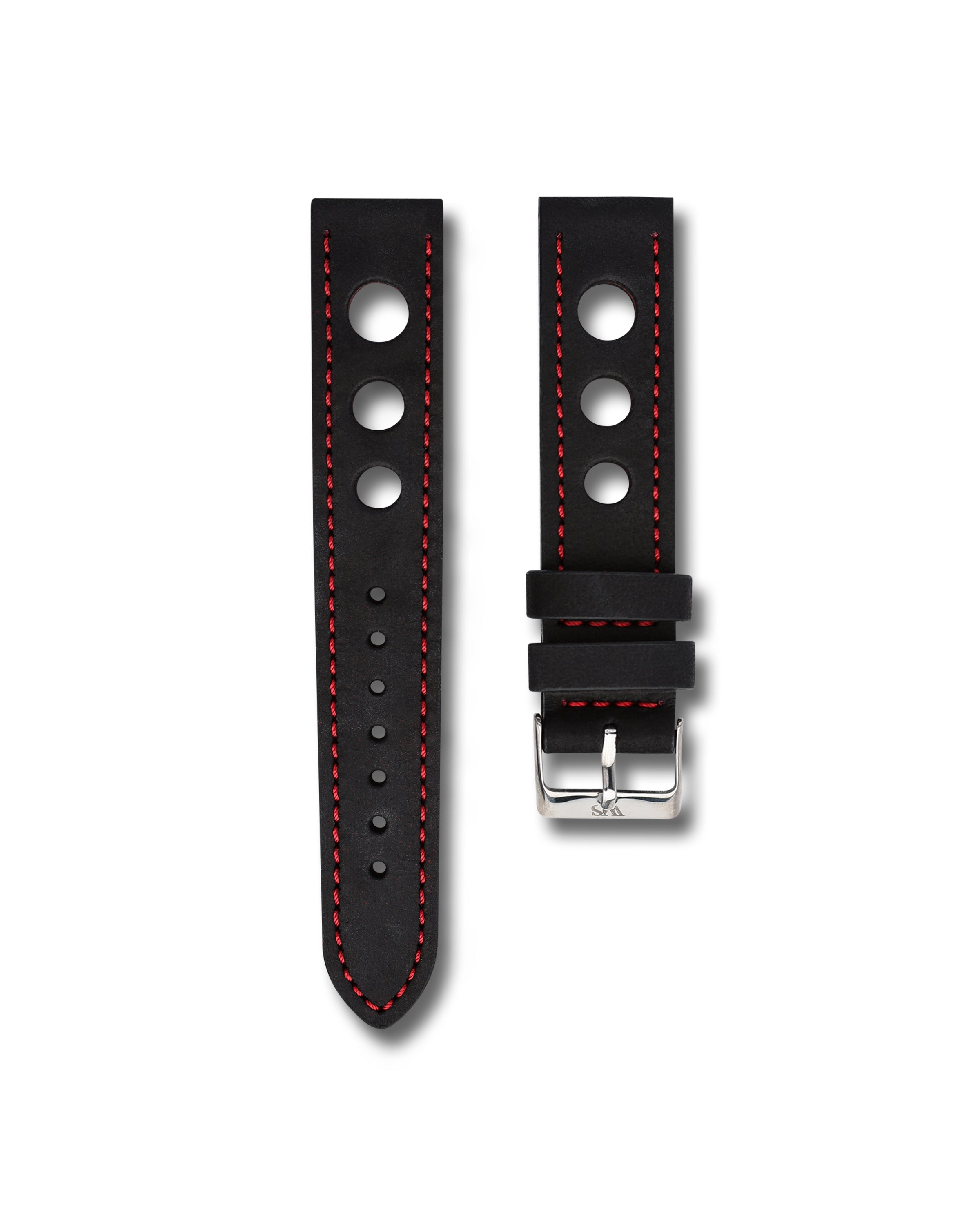 Black Nubuck Leather Rally Strap | WIS Watch Straps