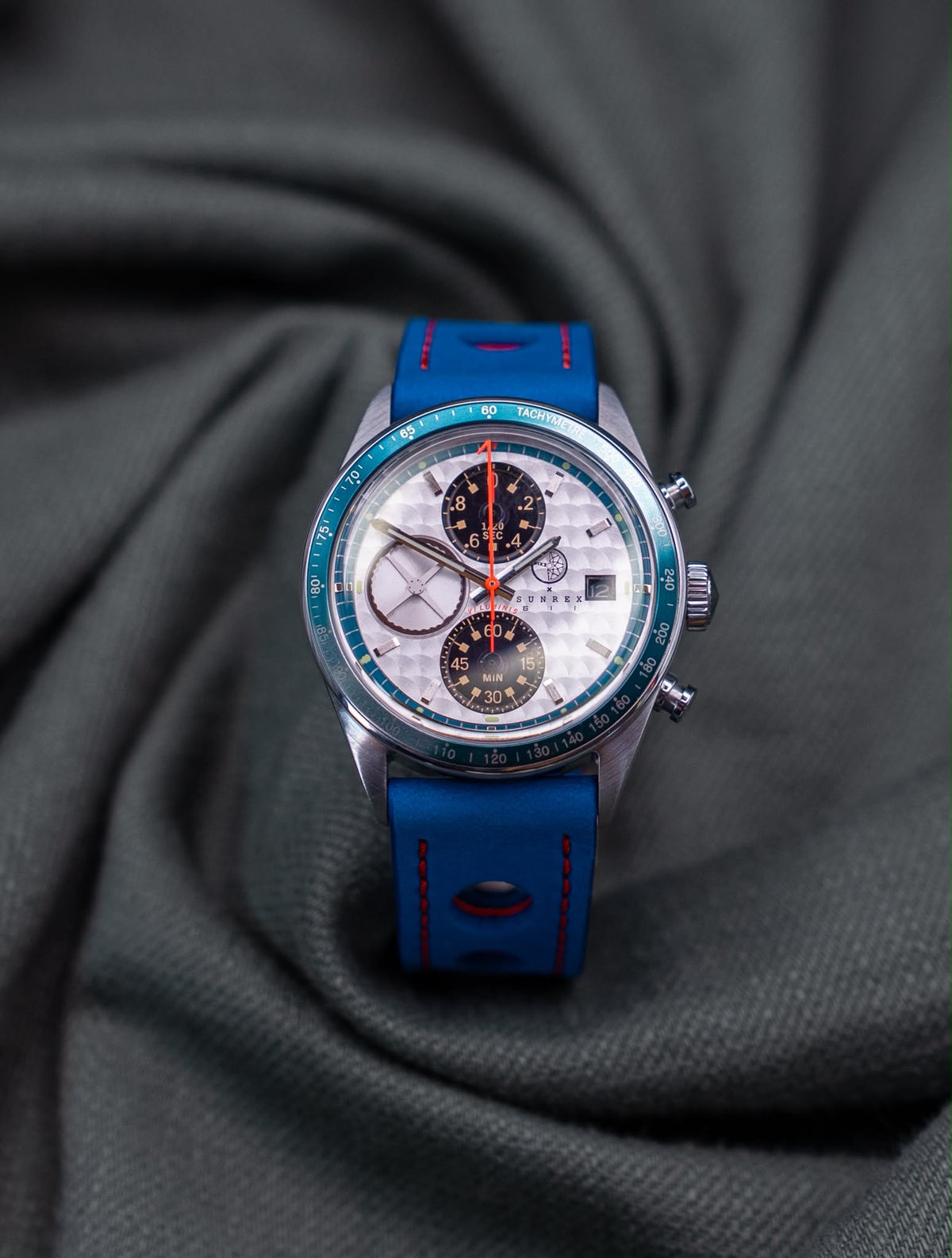 Blue Nubuck Leather Rally Strap | WIS Watch Straps