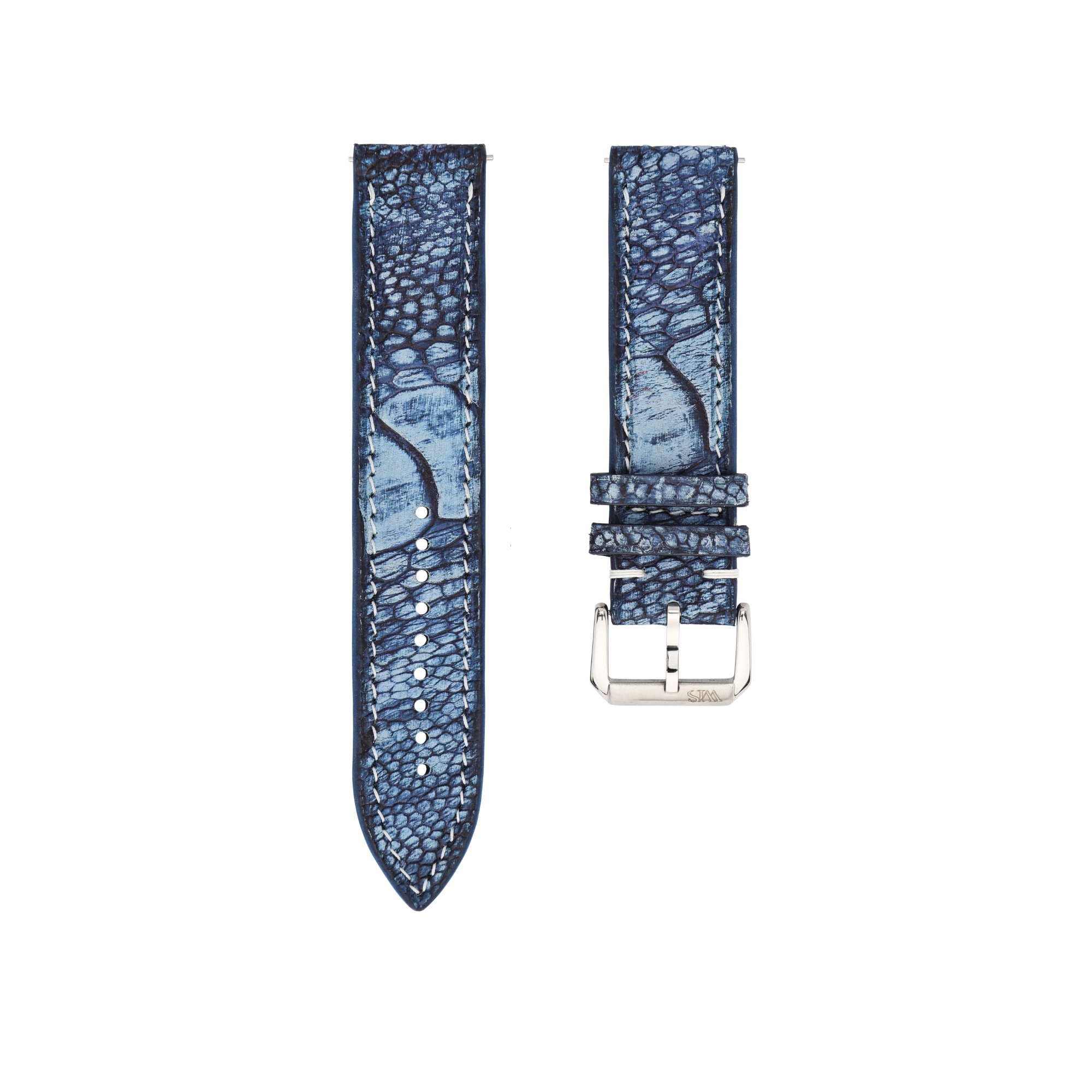 Blue Ostrich Leather WIS Watch Strap