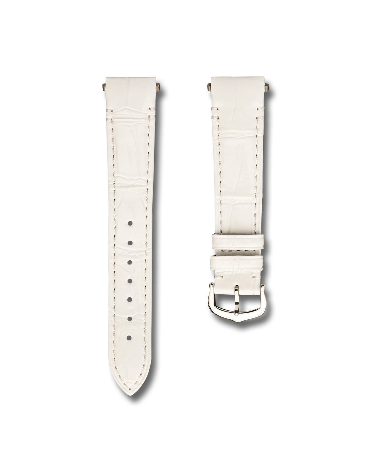 Cartier Santos Bone White Alligator Leather Watch Strap | WIS Watch Straps