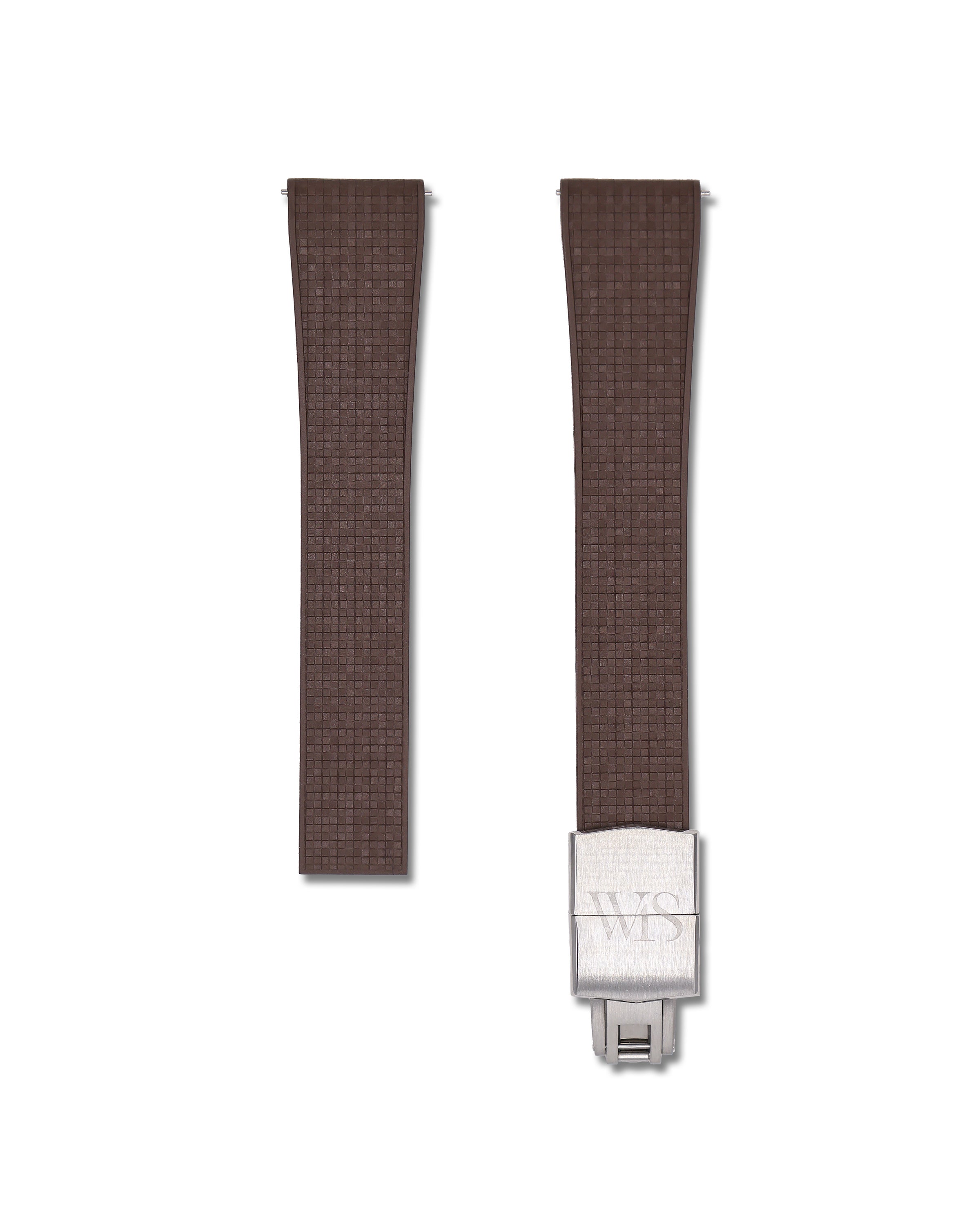 Brown Rubber Deployant Clasp Watch Band | WIS Watch Straps