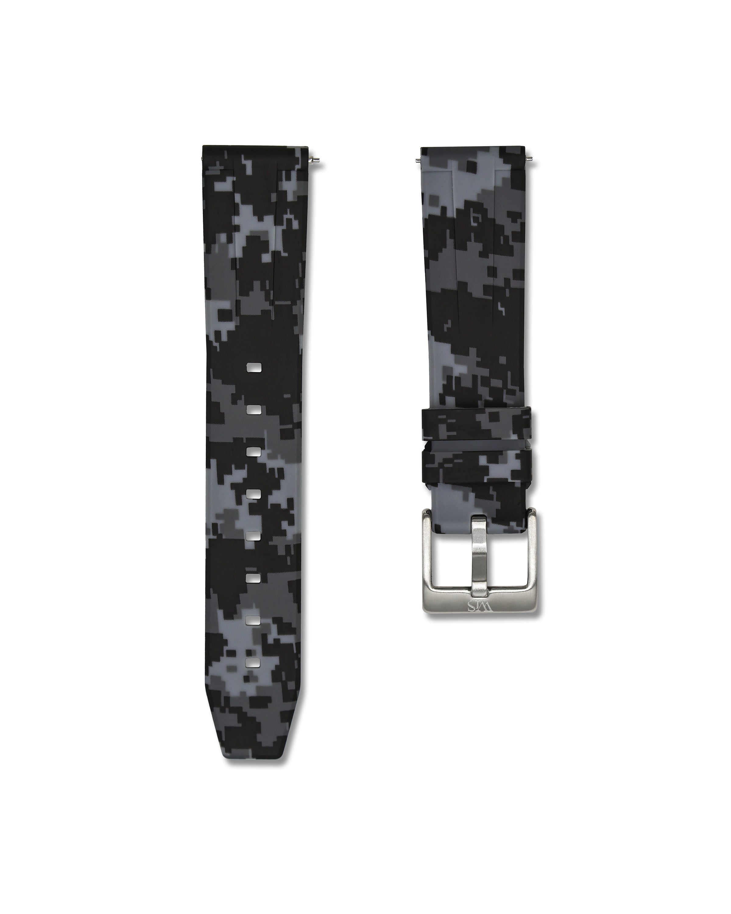 Grey Digital Camo Rubber Watch Strap | WIS Straps