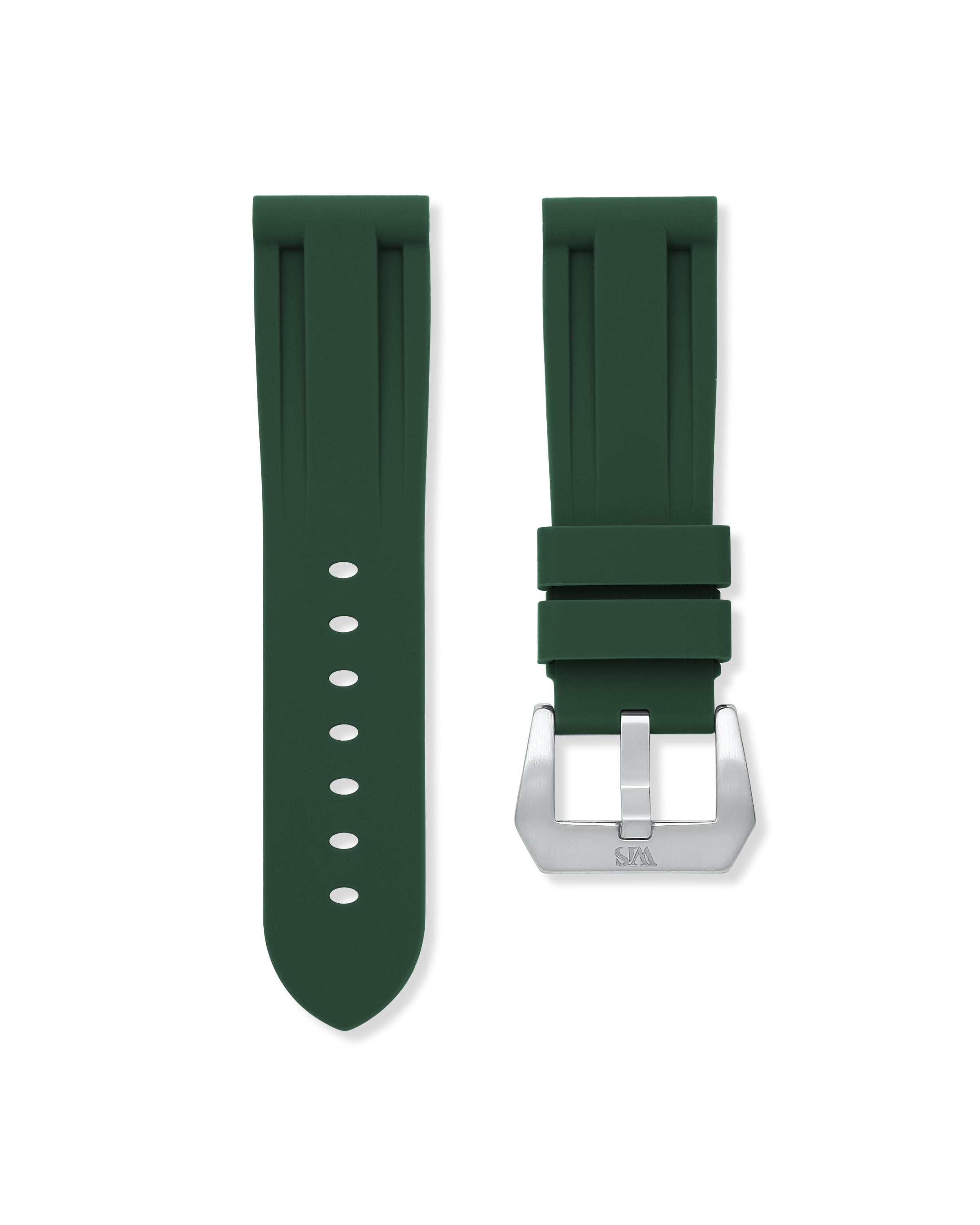 Forest Green Rubber Strap 24mm | WIS Straps Watch Bands