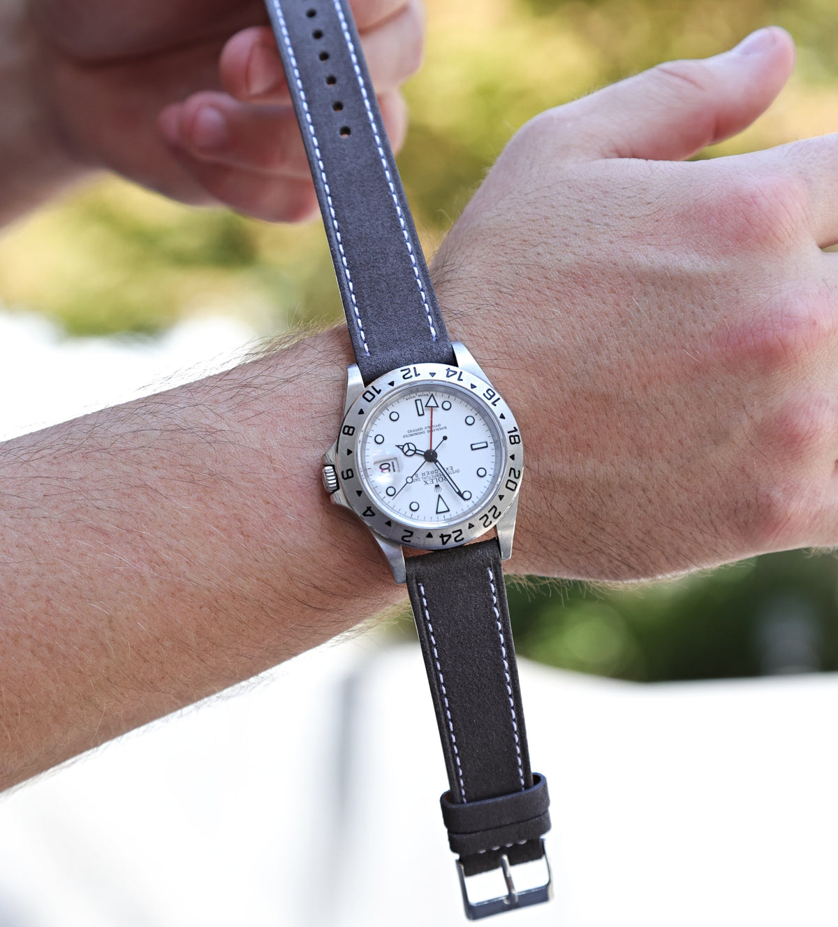 Grey Suede Leather Watch Innovation Strap