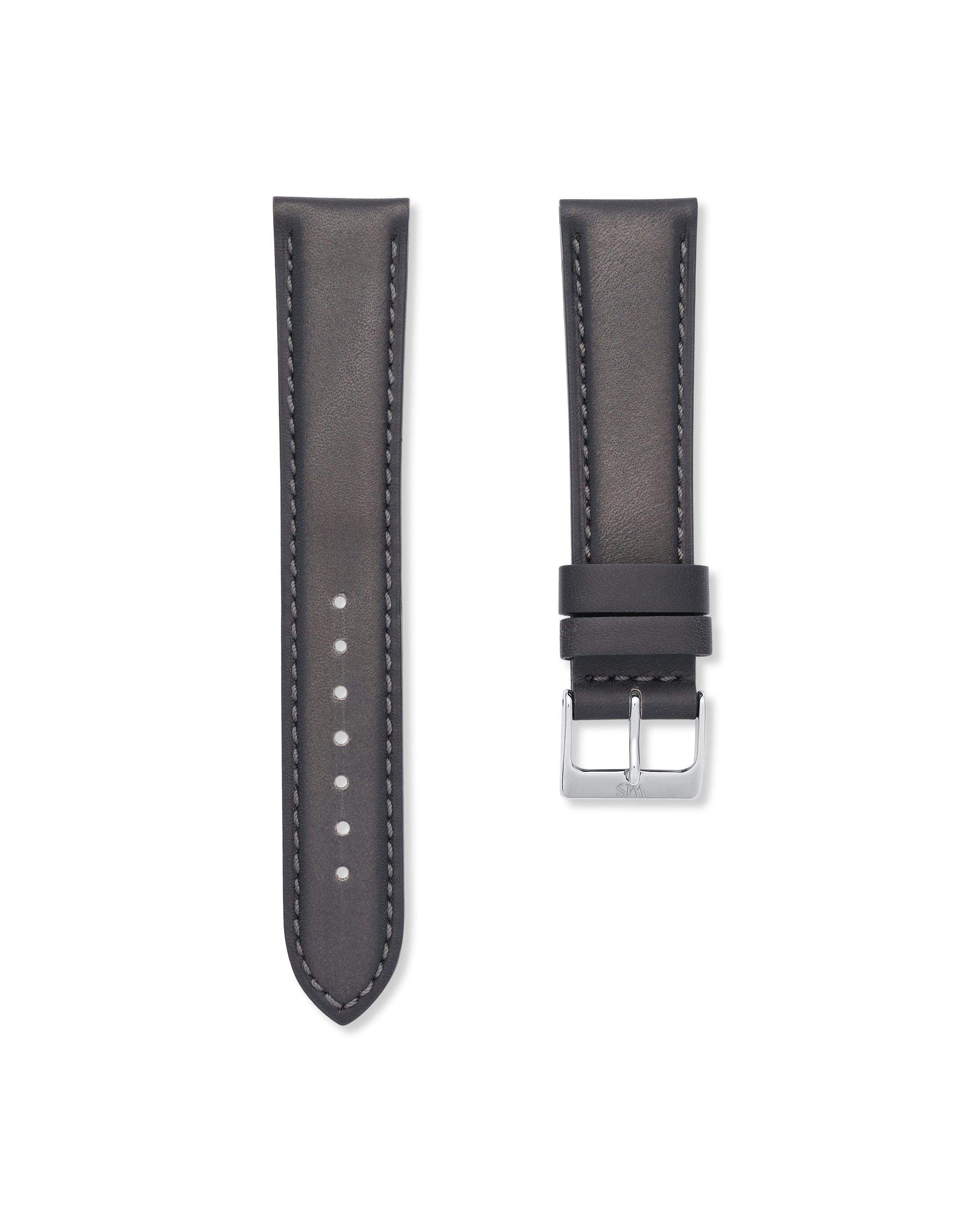 Gunmetal Black Handmade Leather Watch Strap 20mm | WIS Straps Watch Bands