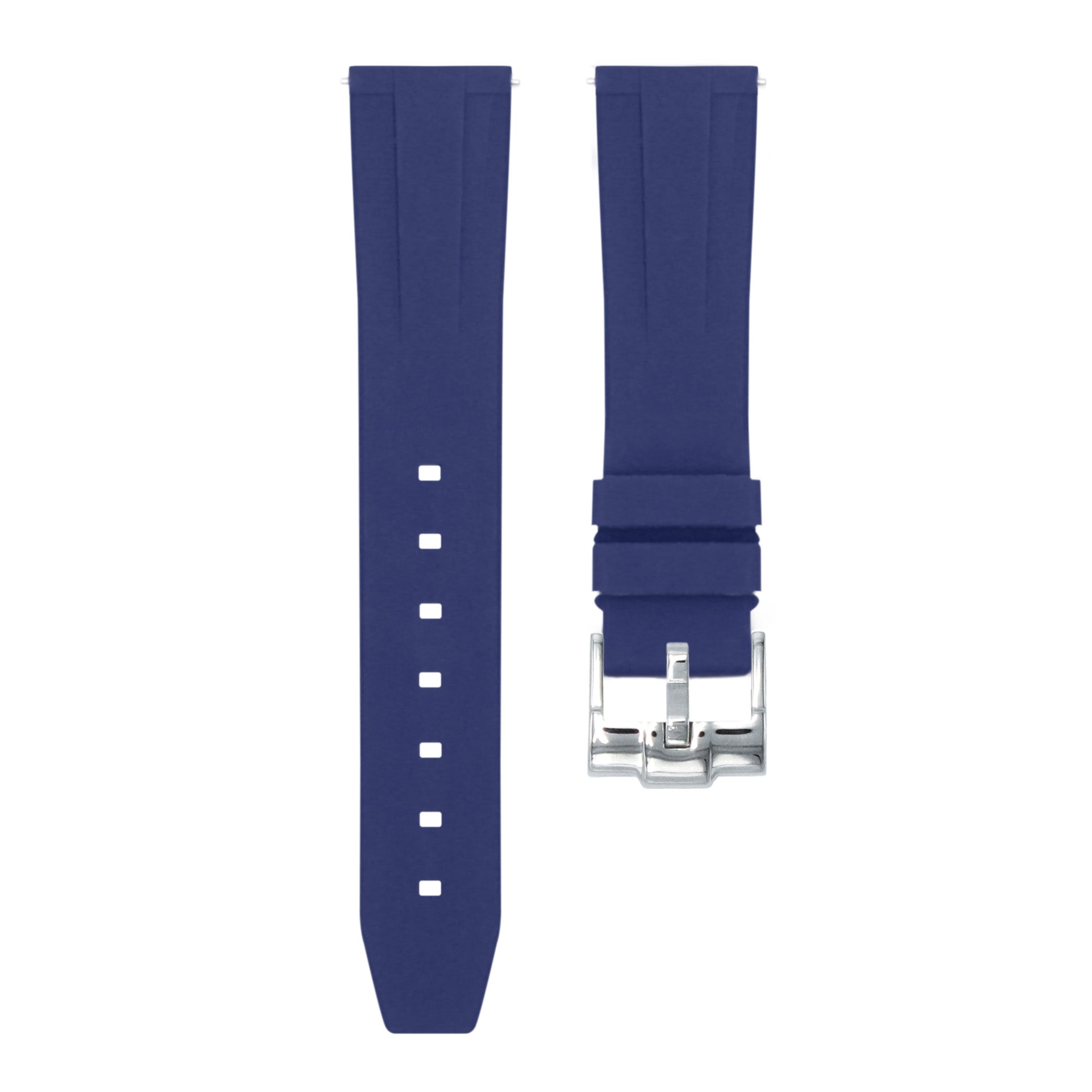 Correa de caucho azul marino de liberación rápida para Zenith Chronomaster
