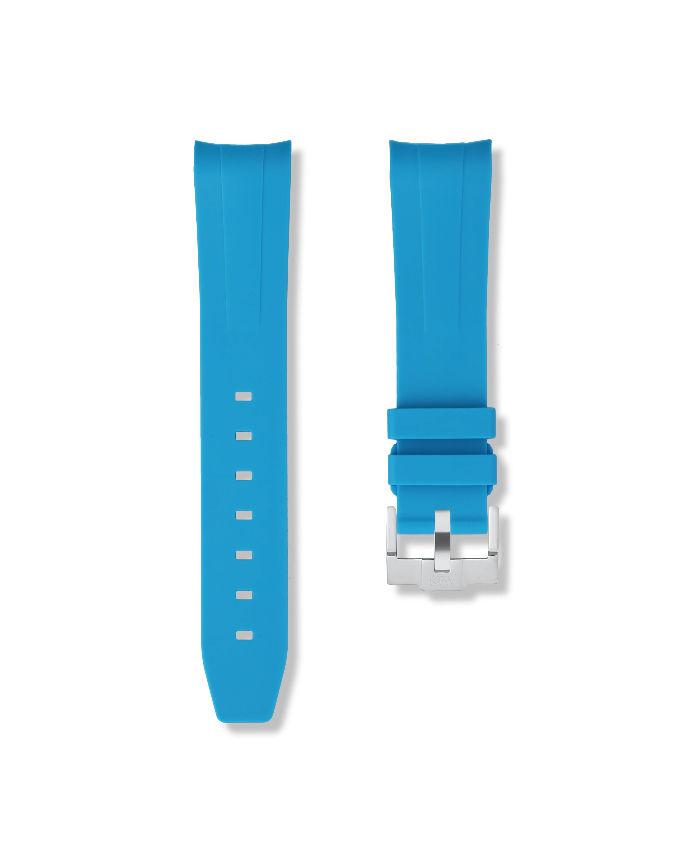 Miami Blue Curved Rubber Strap 20mm | WISSTRAPS