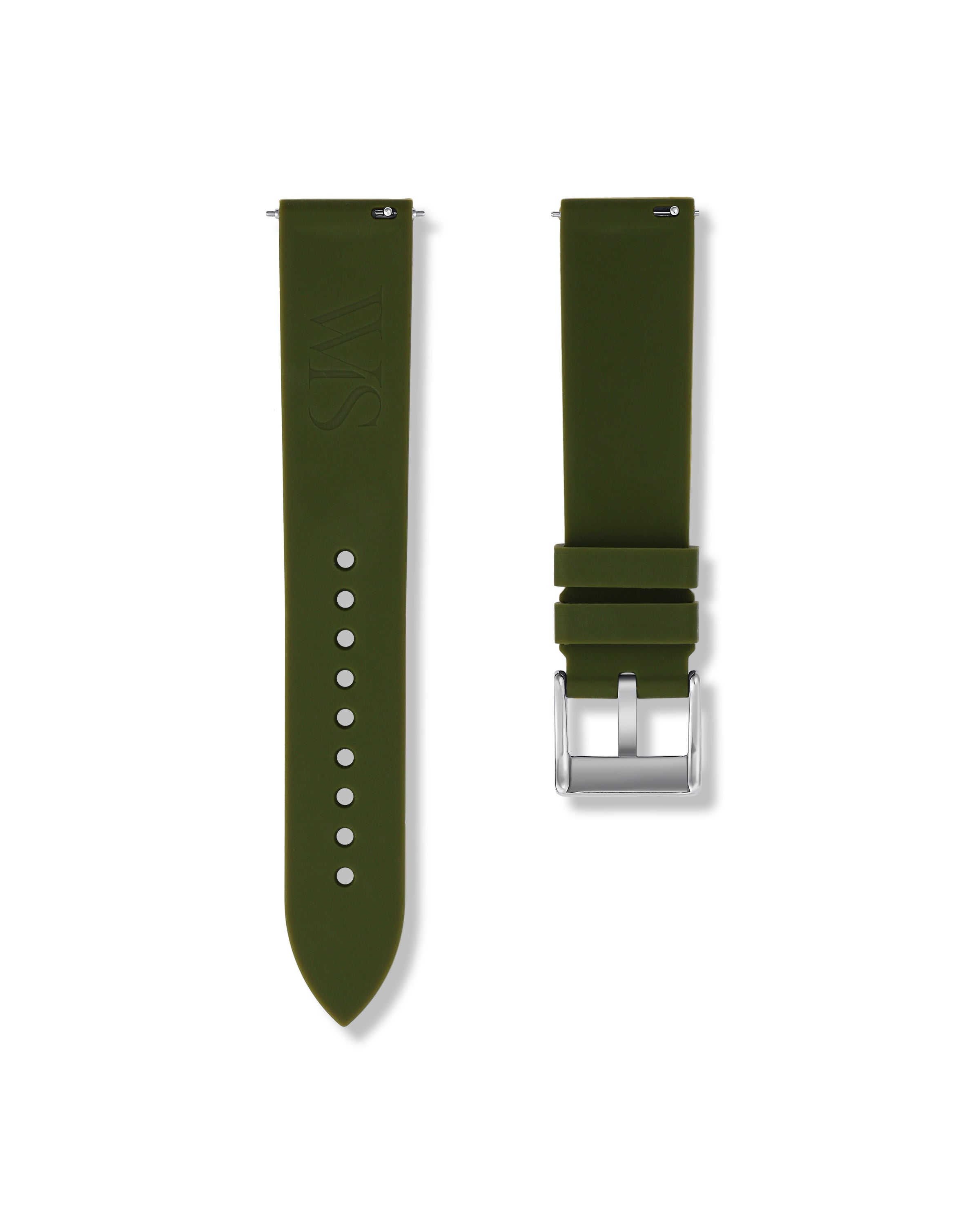 Olive Green Quick Release Rubber Strap 20mm | WISSTRAPS