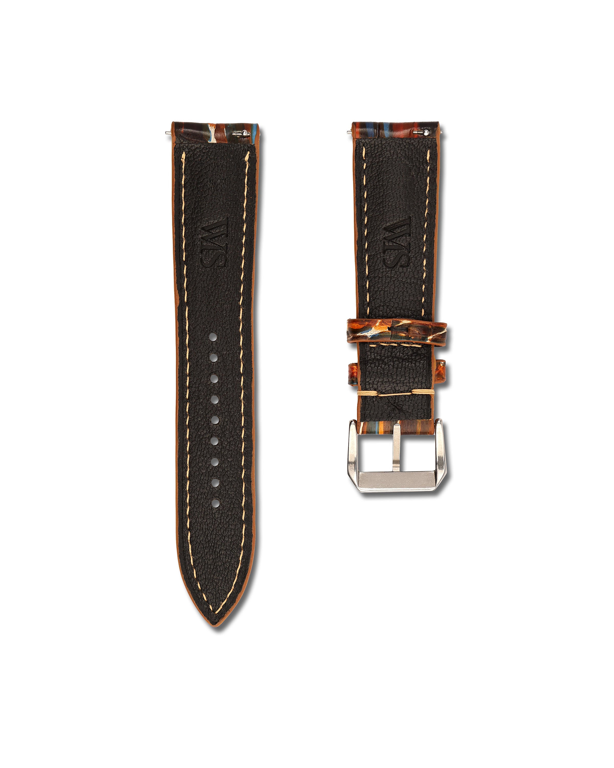 Painted Alligator Leather Handmade Quick Release Watch Band | WIS Watch Straps