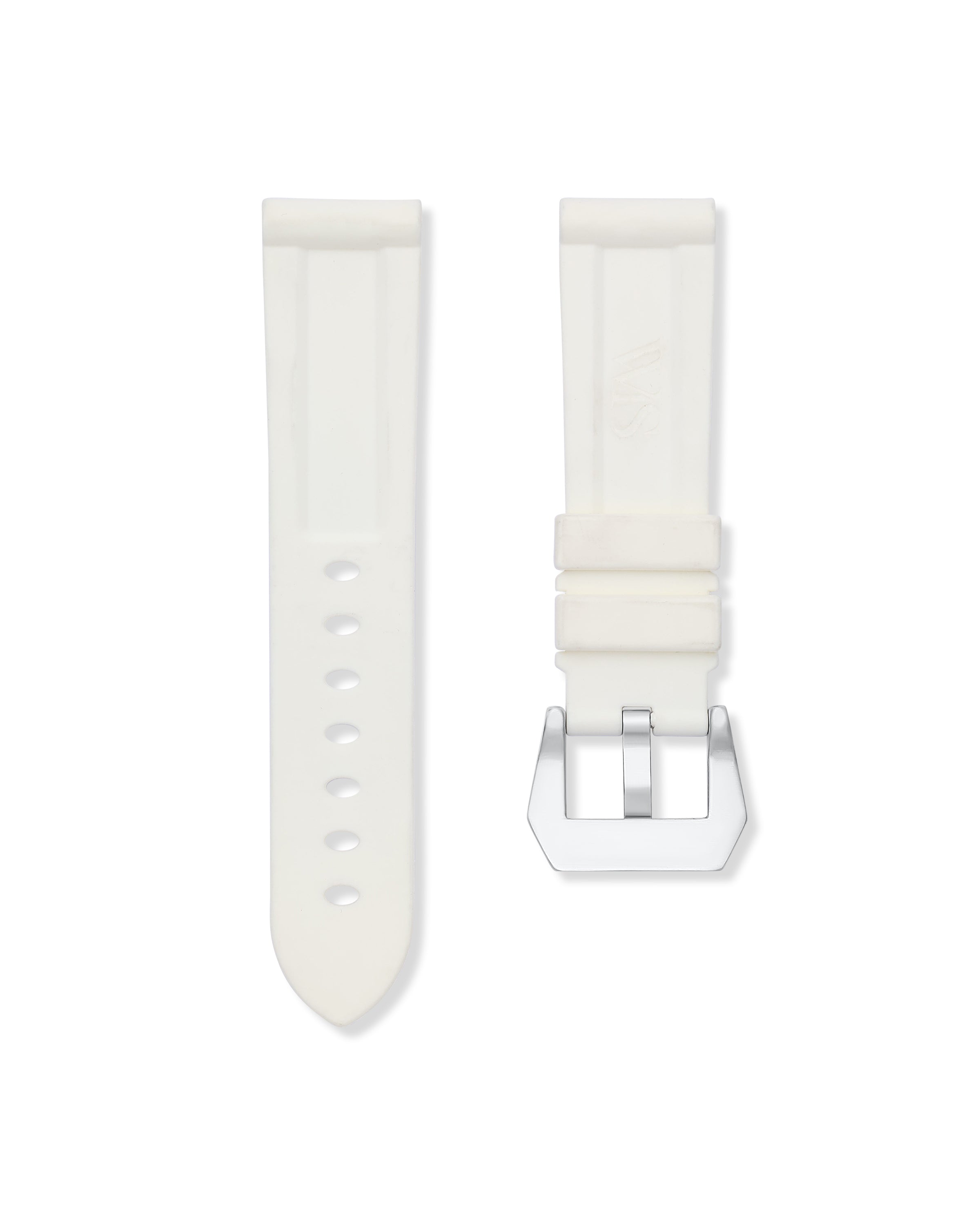 Pearl White Rubber Strap 22mm | WIS Straps Watch Bands