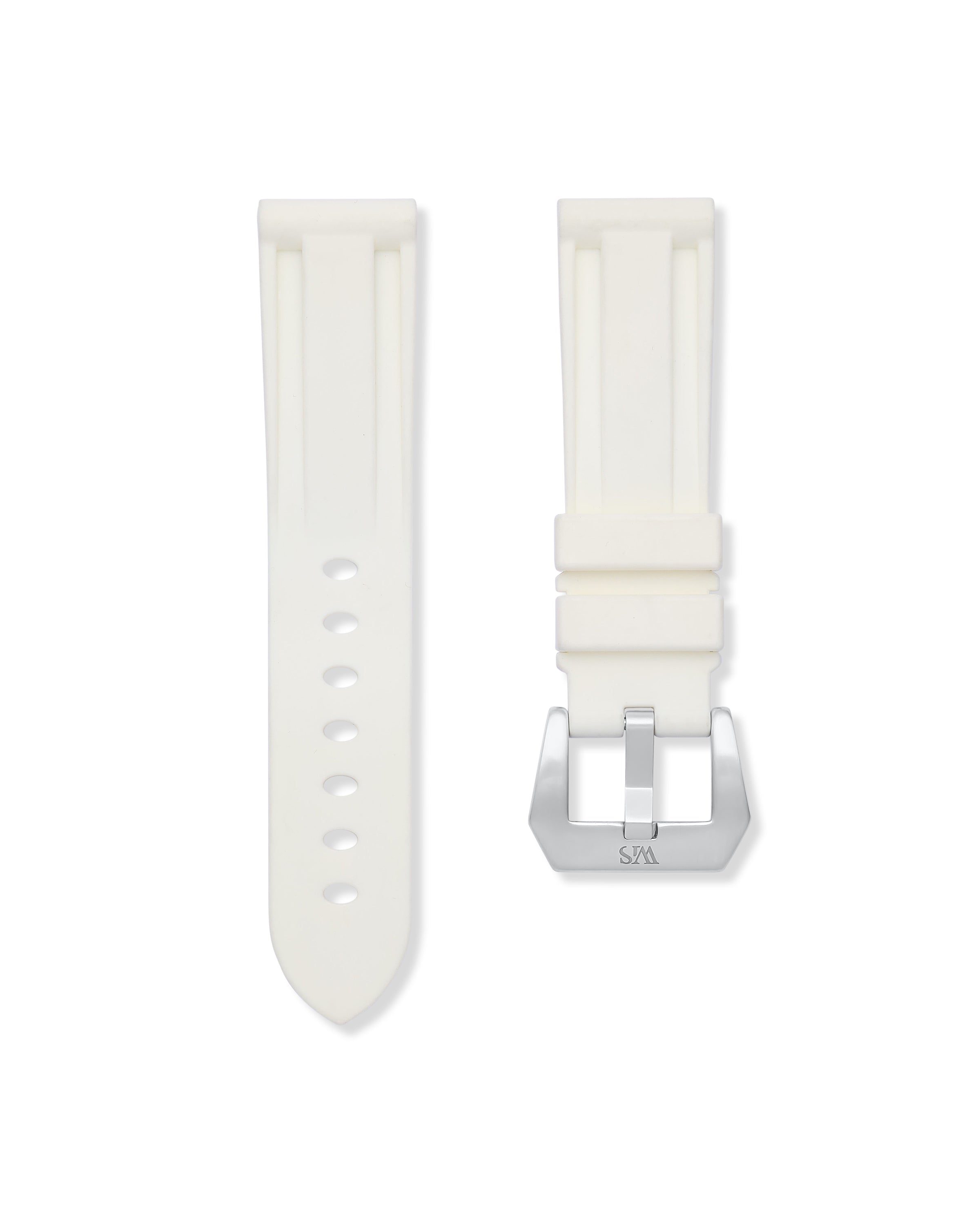 Pearl White Rubber Strap 24mm | WISSTRAPS Watch Bands