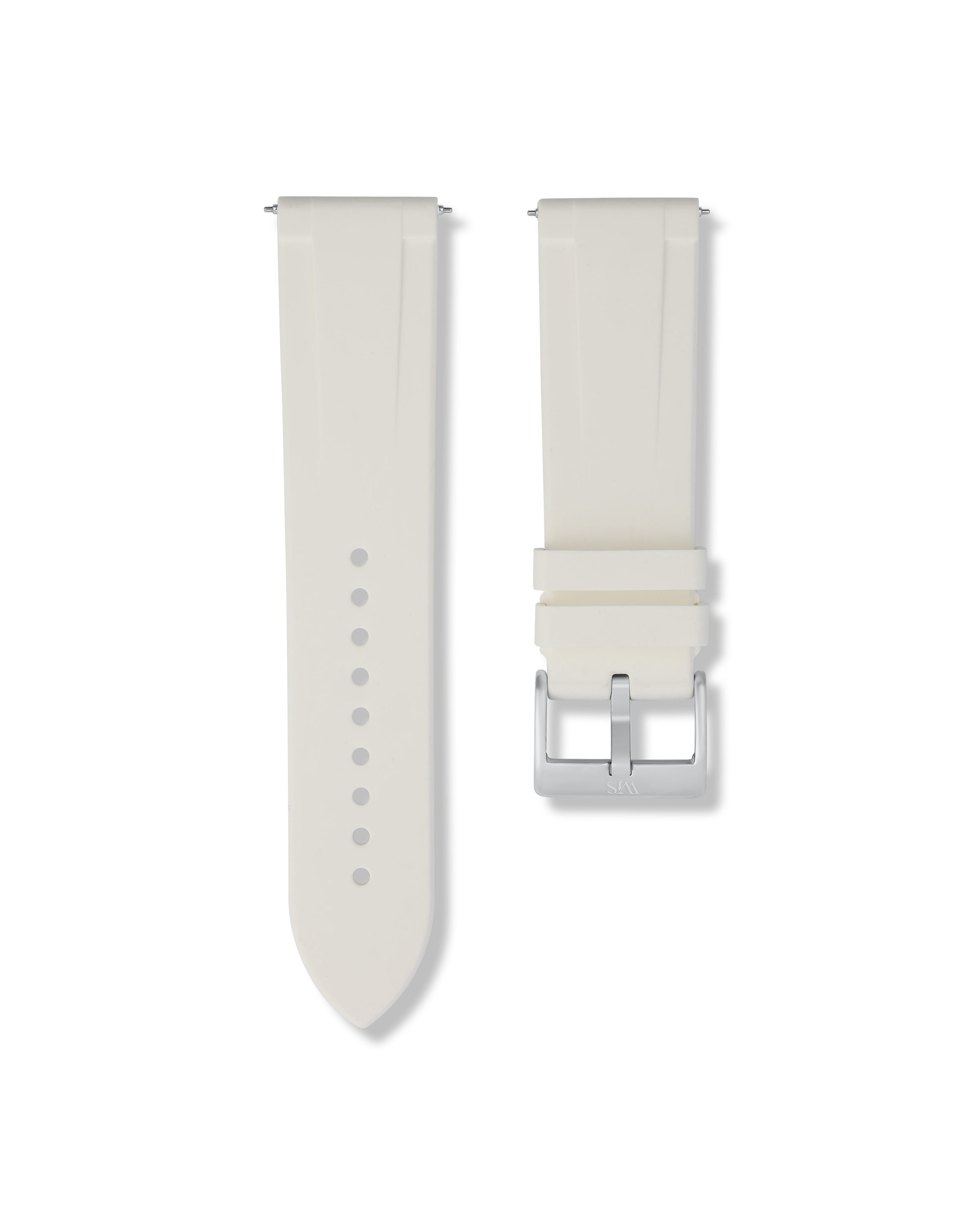 Polar White Quick Release Rubber Strap 24mm | WISSTRAPS