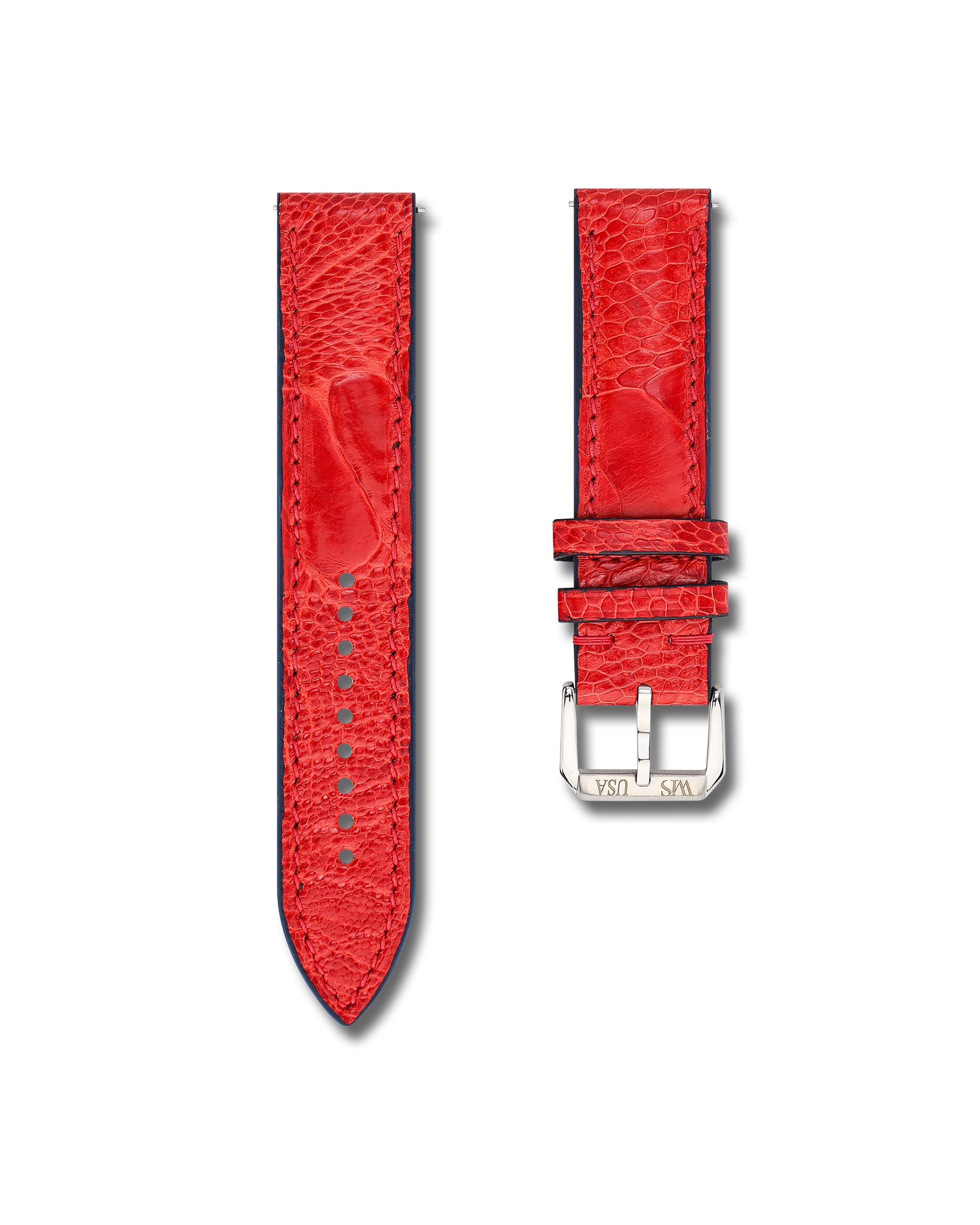 Red Ostrich Leather WIS Watch Strap Limited Release250 Year USA Anniversary