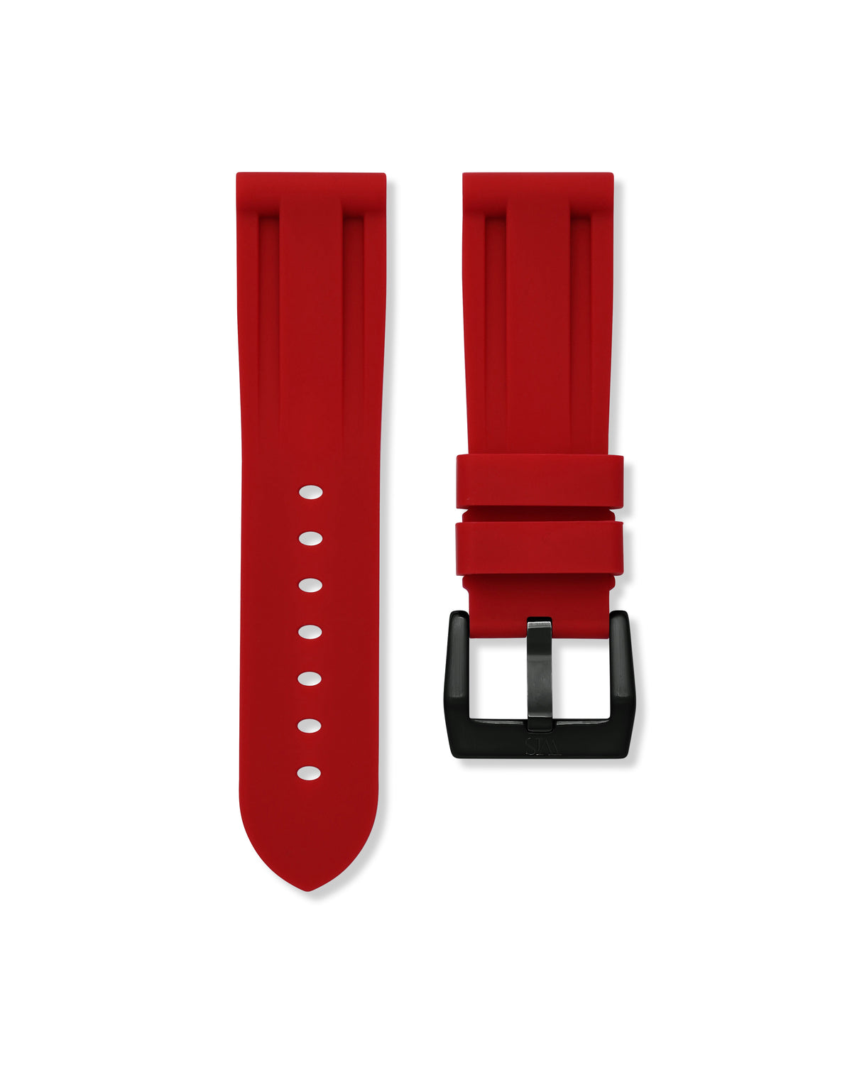 Straight Lug Scarlet Red Polished PVD Black Buckle
