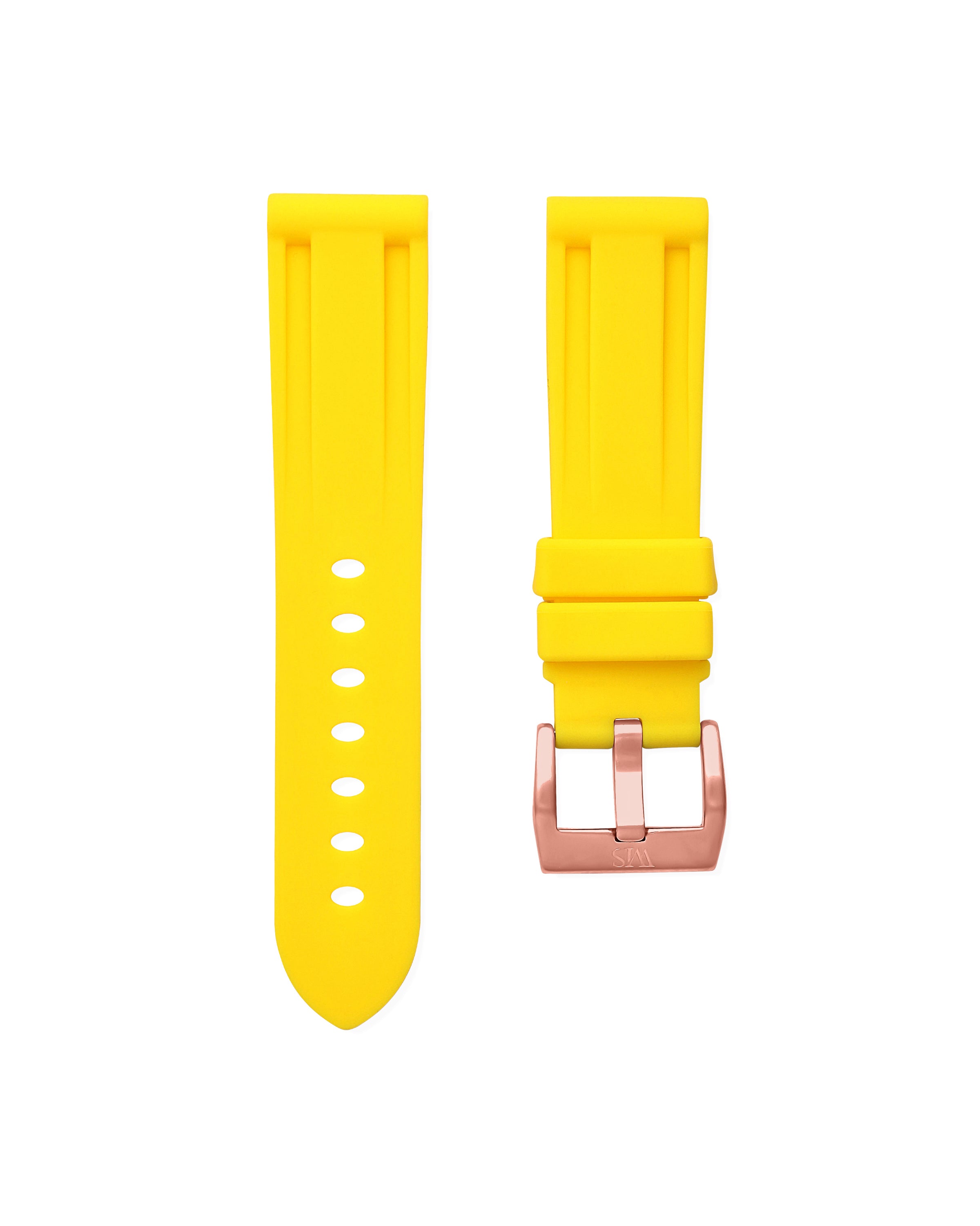 Straight Lug Yellow Polished Rose Gold Buckle