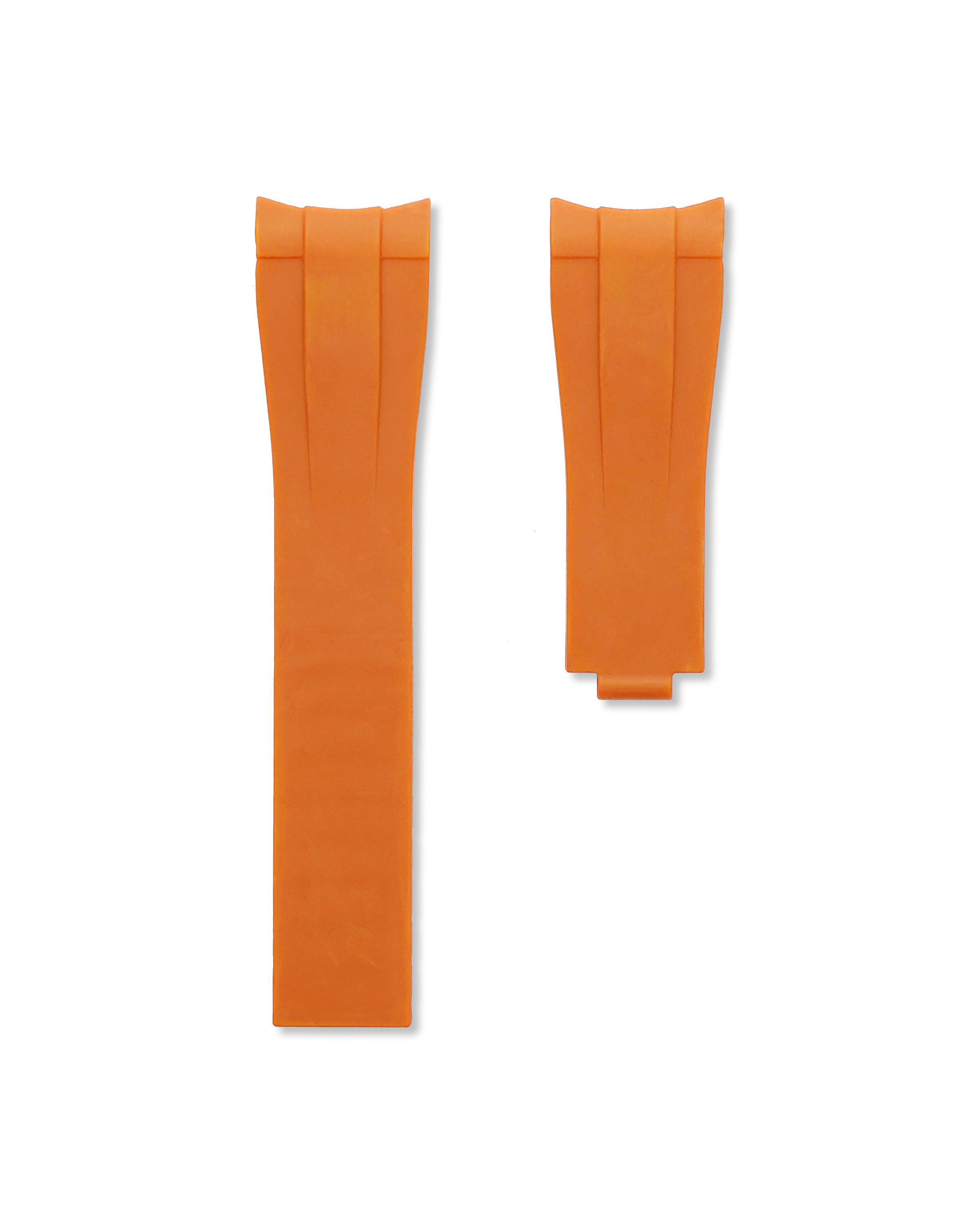 Tangerine Orange Rubber Oysterflex Strap | WISSTRAPS Watch Bands
