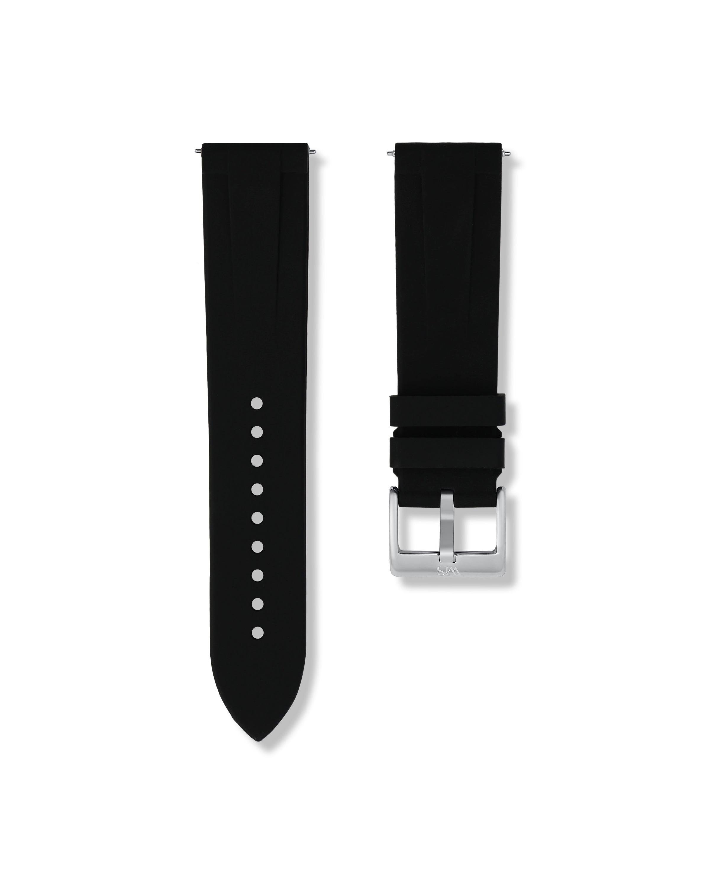 Tuxedo Black Quick Release Rubber Strap 22mm | WISSTRAPS